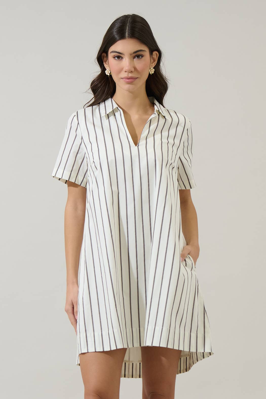 Sugarlips - Kamara Striped Ivina Collared Mini Dress
