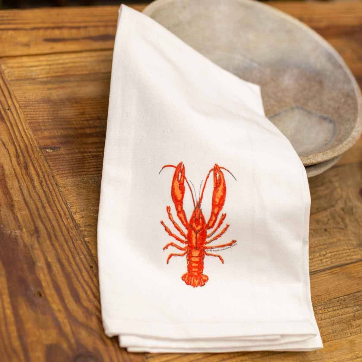 The Royal Standard - Crawfish Hand Towel White/Red 20x28