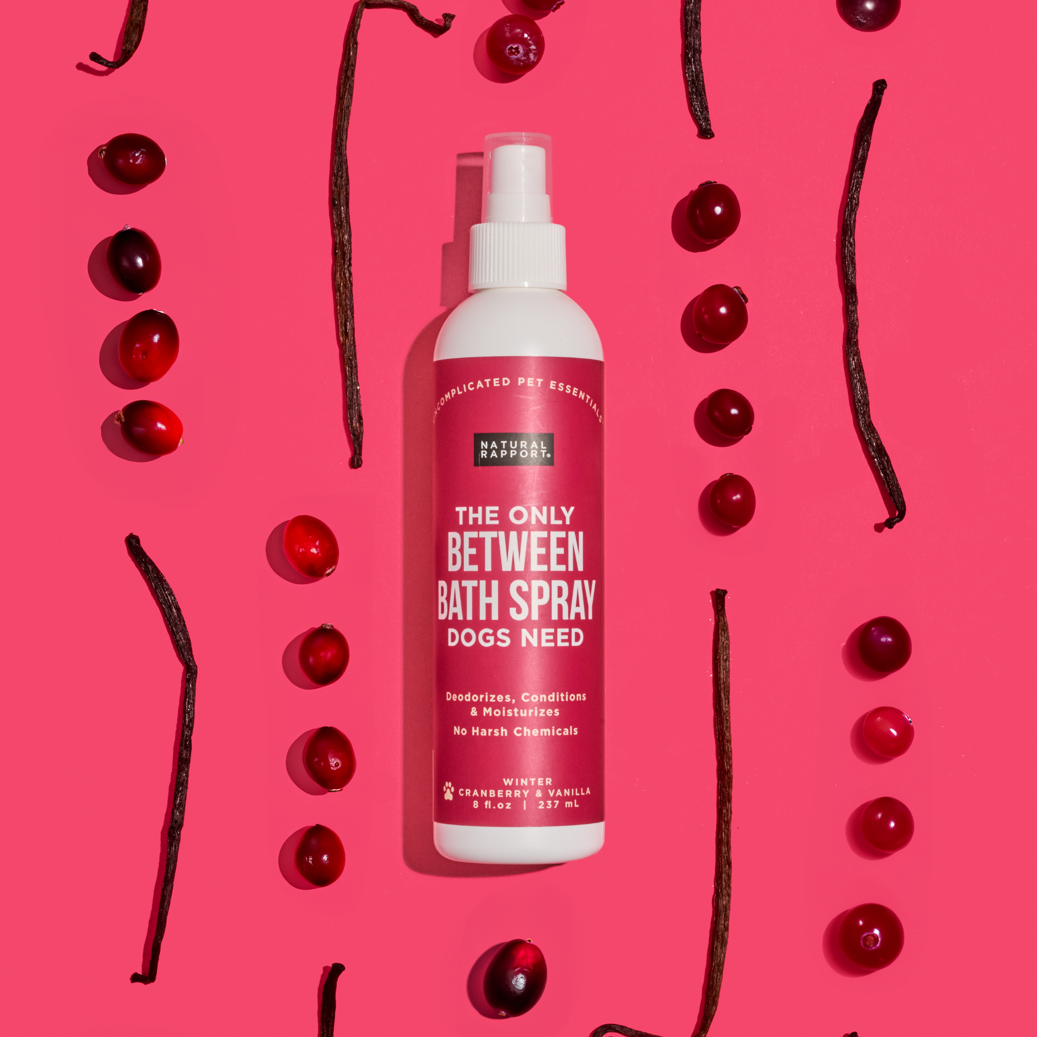Natural Rapport - The Only Between Bath Spray Dogs Need - Cranberry & Vanilla