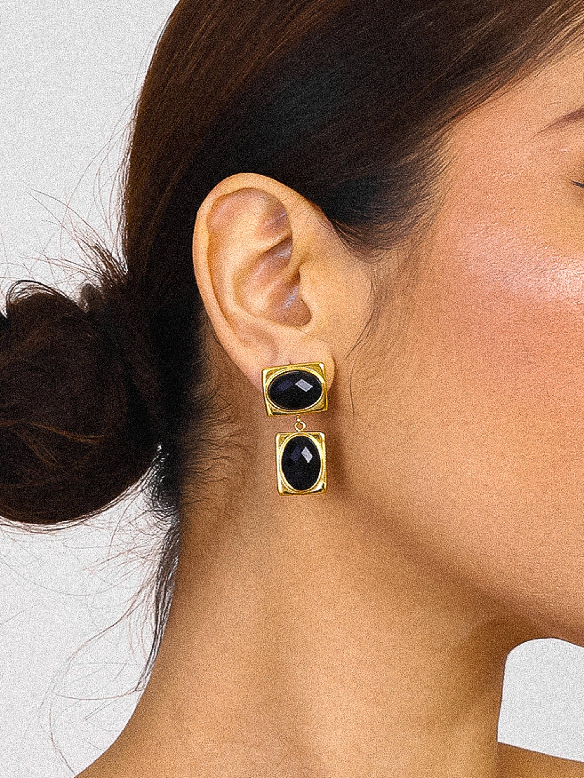 Chance Square Stone Earring