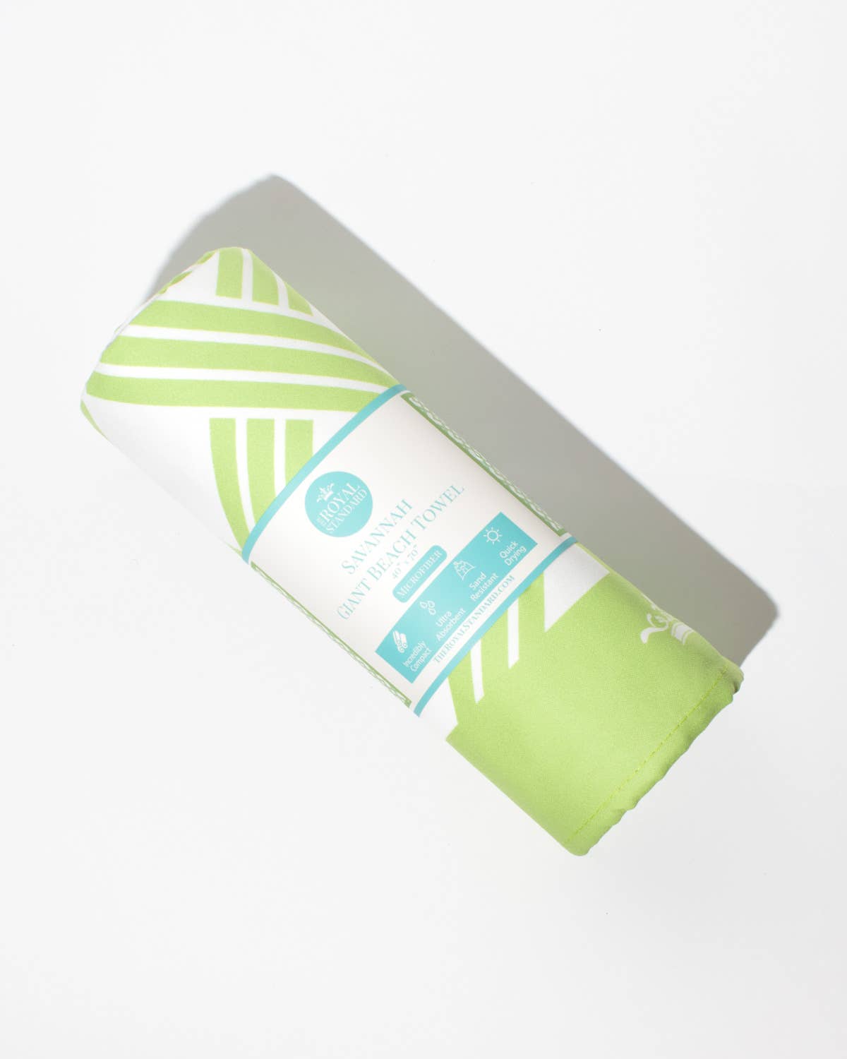 The Royal Standard - Savannah Giant Beach Towel Green/White 40x70