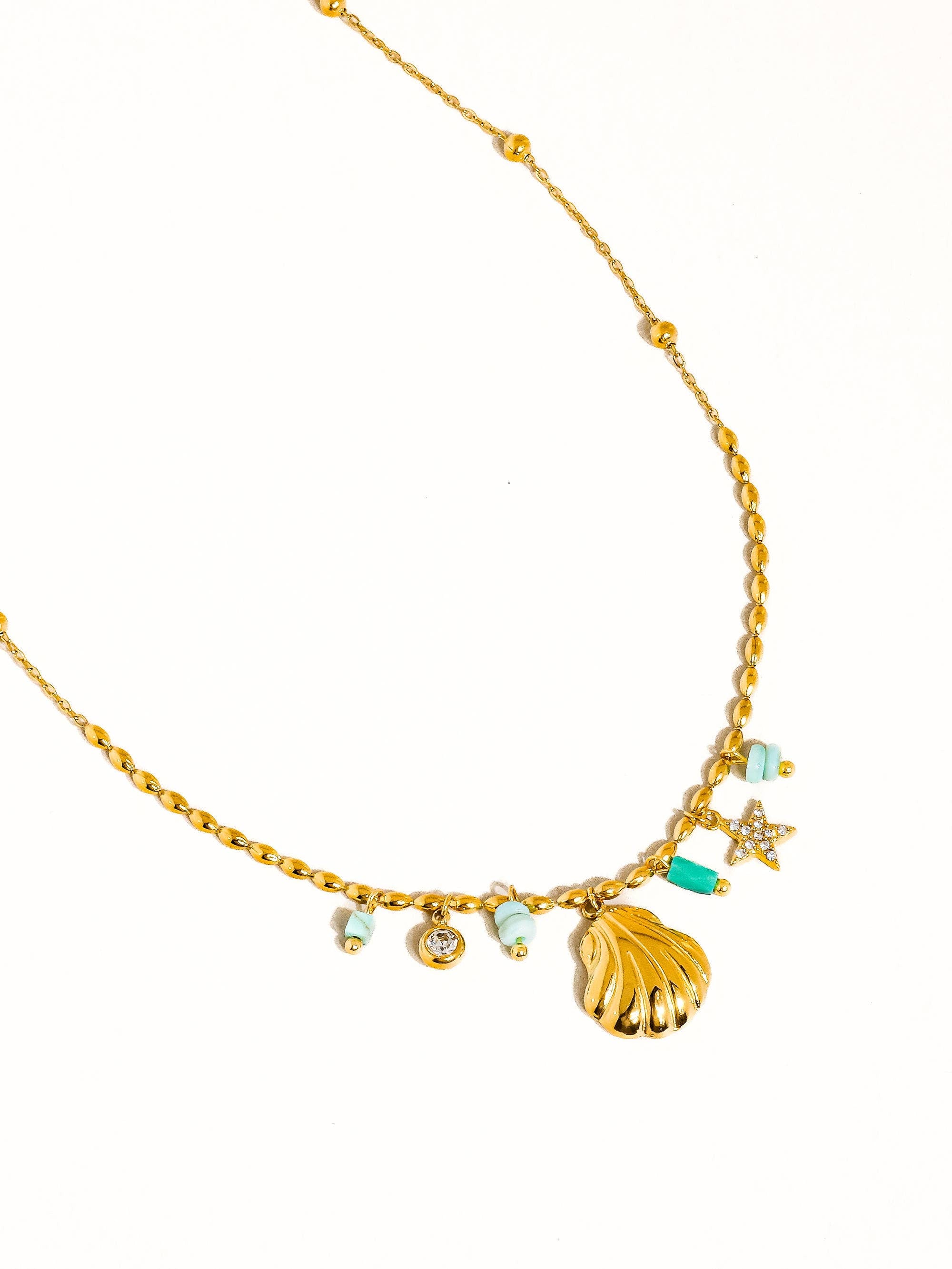 Flânerie by MAIQ - Sumner 18K Non-Tarnish Shell and Star Necklace