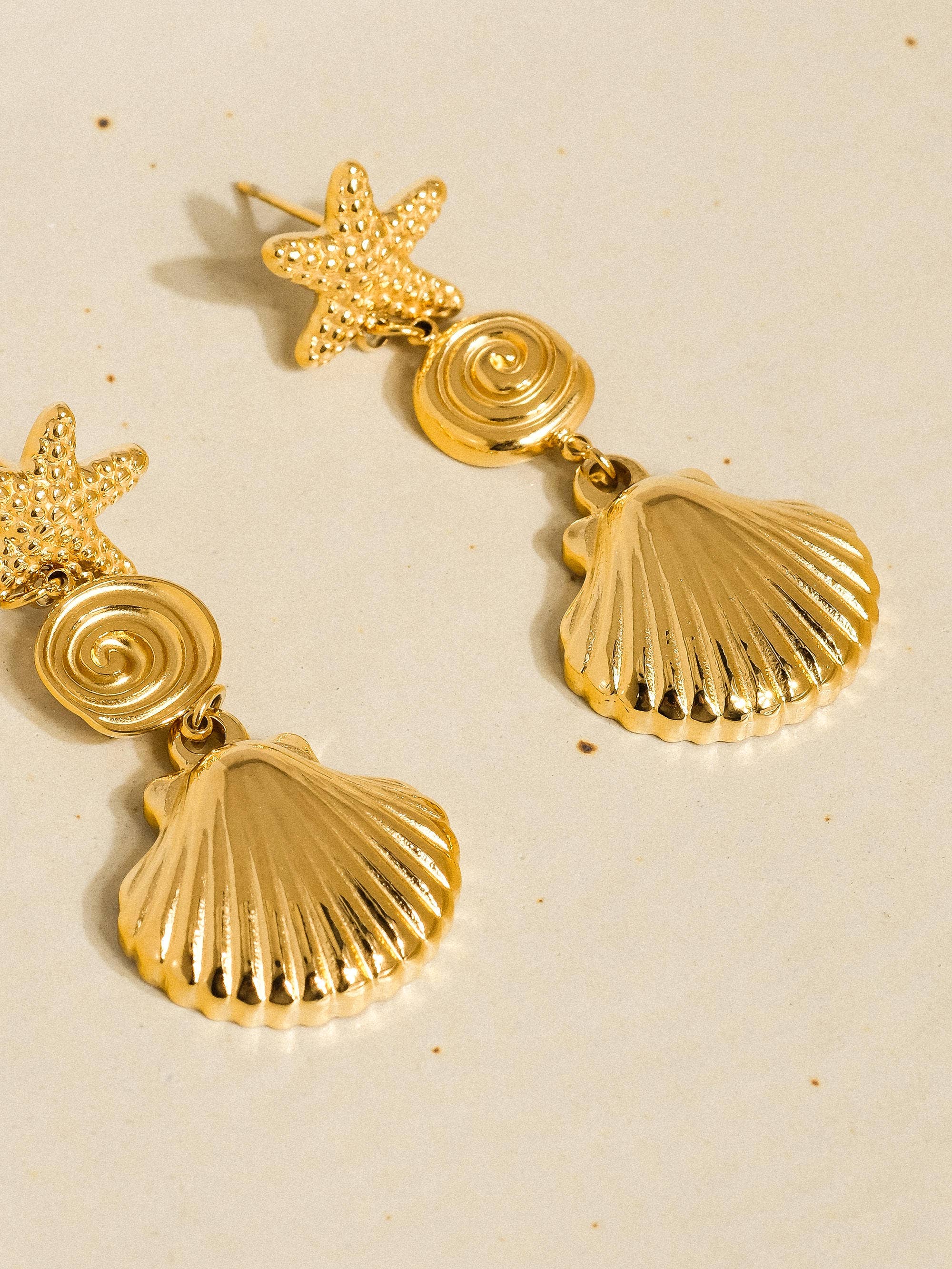 Flânerie by MAIQ - Vesta 18K Gold Non-Tarnish Summer Seashell Earring