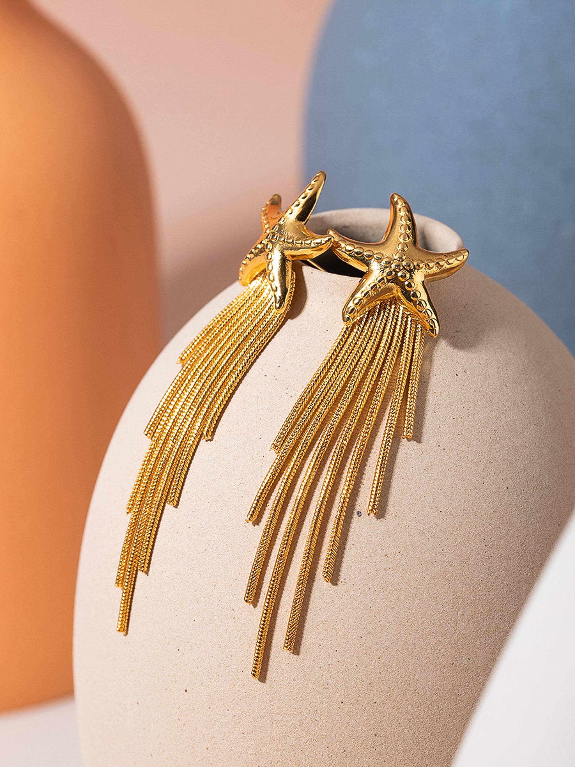 Flânerie by MAIQ - Malibu 18K Gold Non-Tarnish Star Tassel Earring