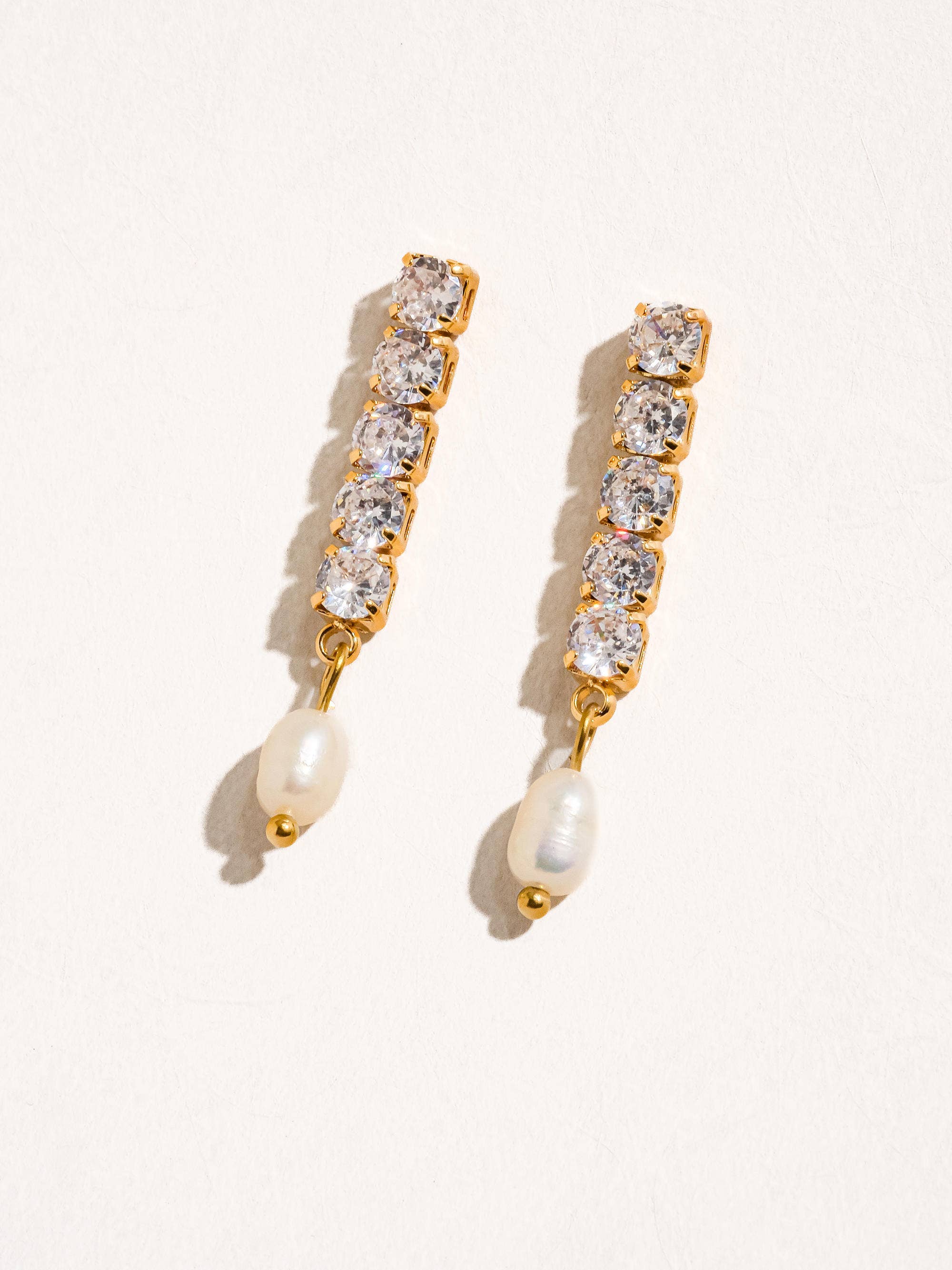 Flânerie by MAIQ - Anton 18K Gold Non-Tarnish CZ Pearl Drop Earring