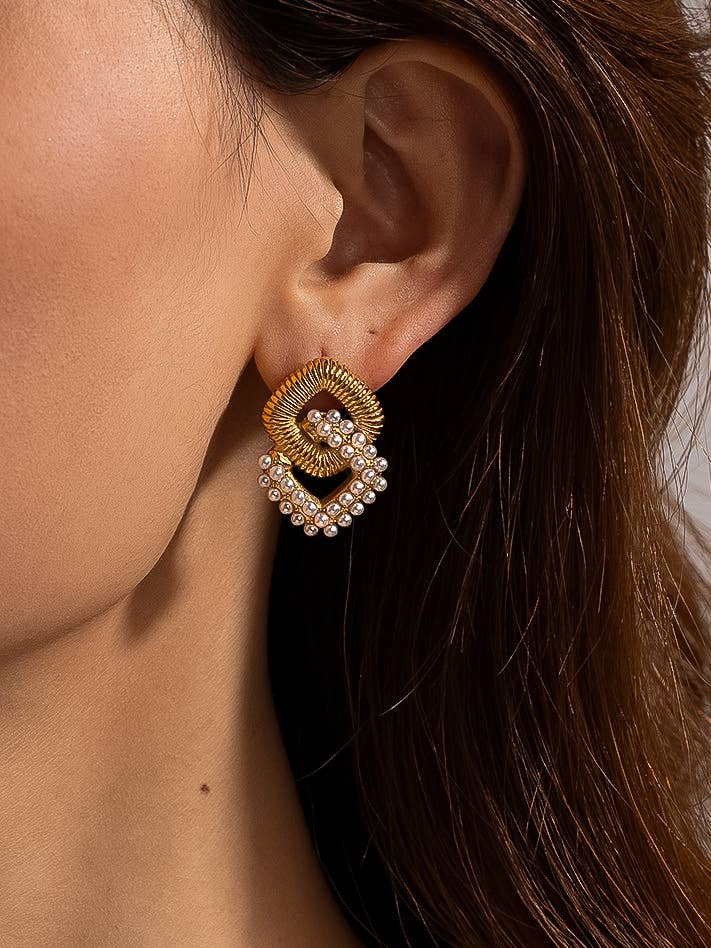 Flânerie by MAIQ - Cometa 18K Gold Non-Tarnish Pearl Chain Earring