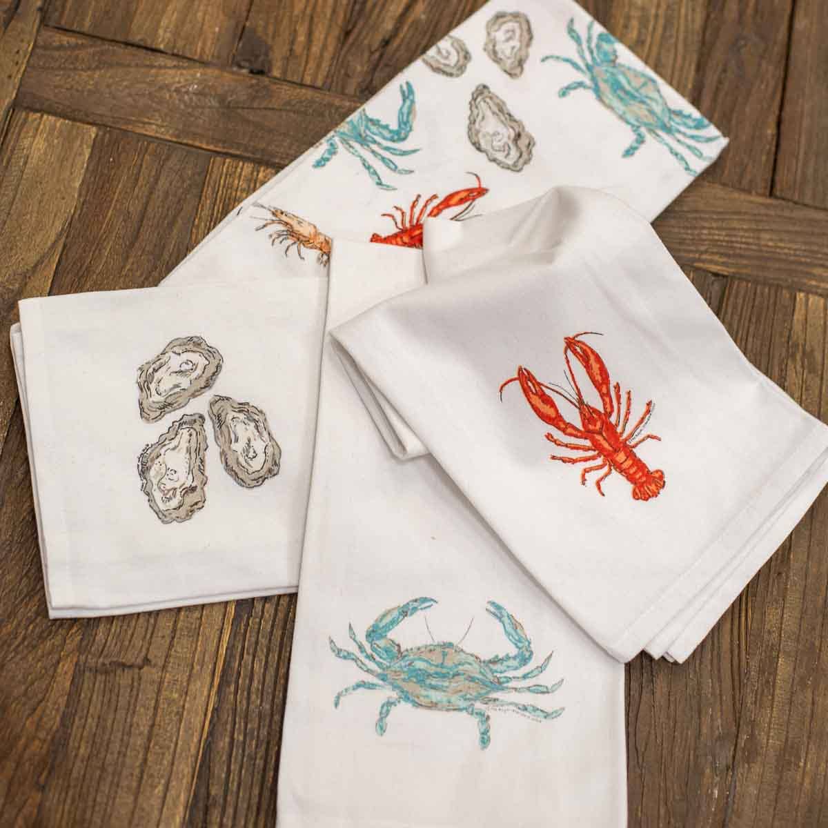The Royal Standard - Crawfish Hand Towel White/Red 20x28