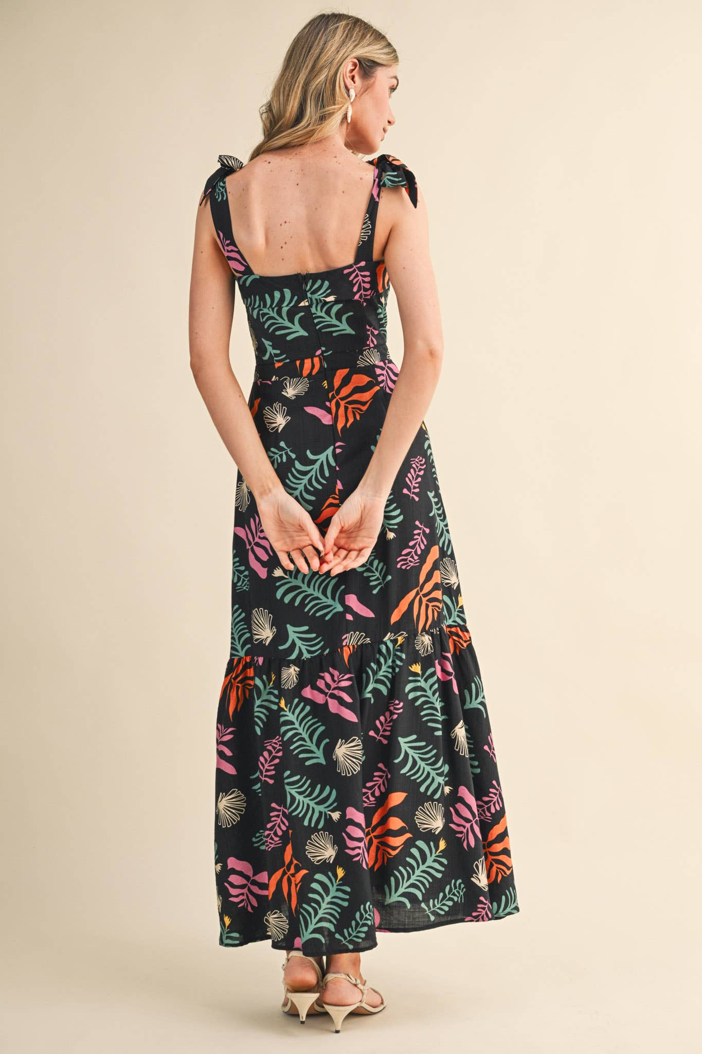 &MERCI - REEF PRINT LADDER TRIM MAXI DRESS MDR4905
