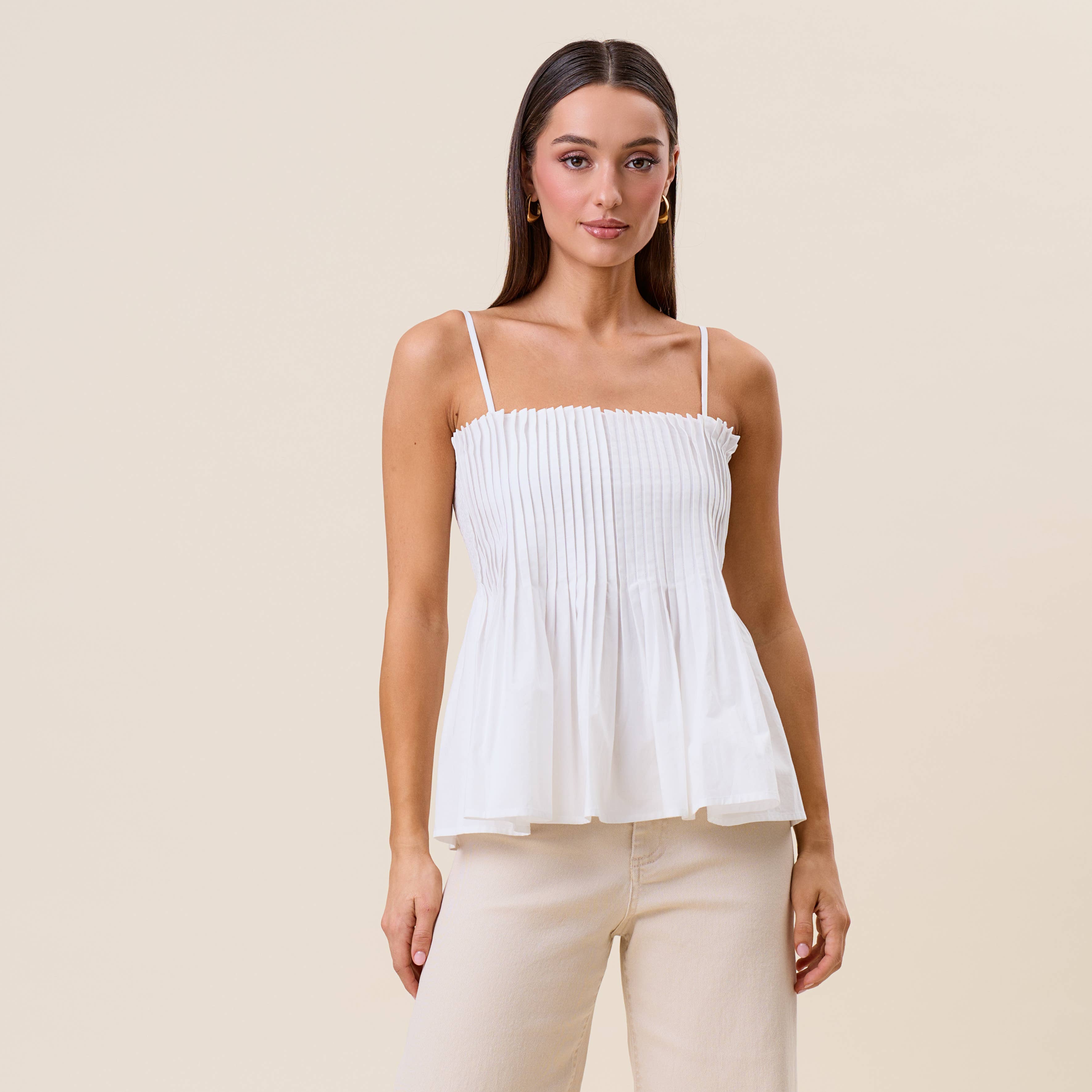Able - AT3107 Pintuck cami top