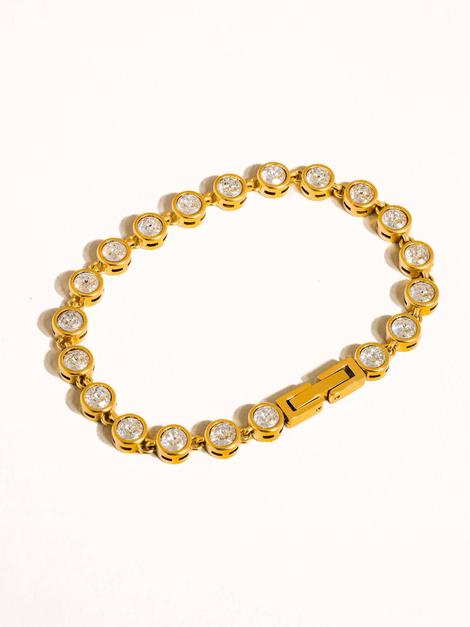 Round Rhinestone Bracelet- Non Tarnish
