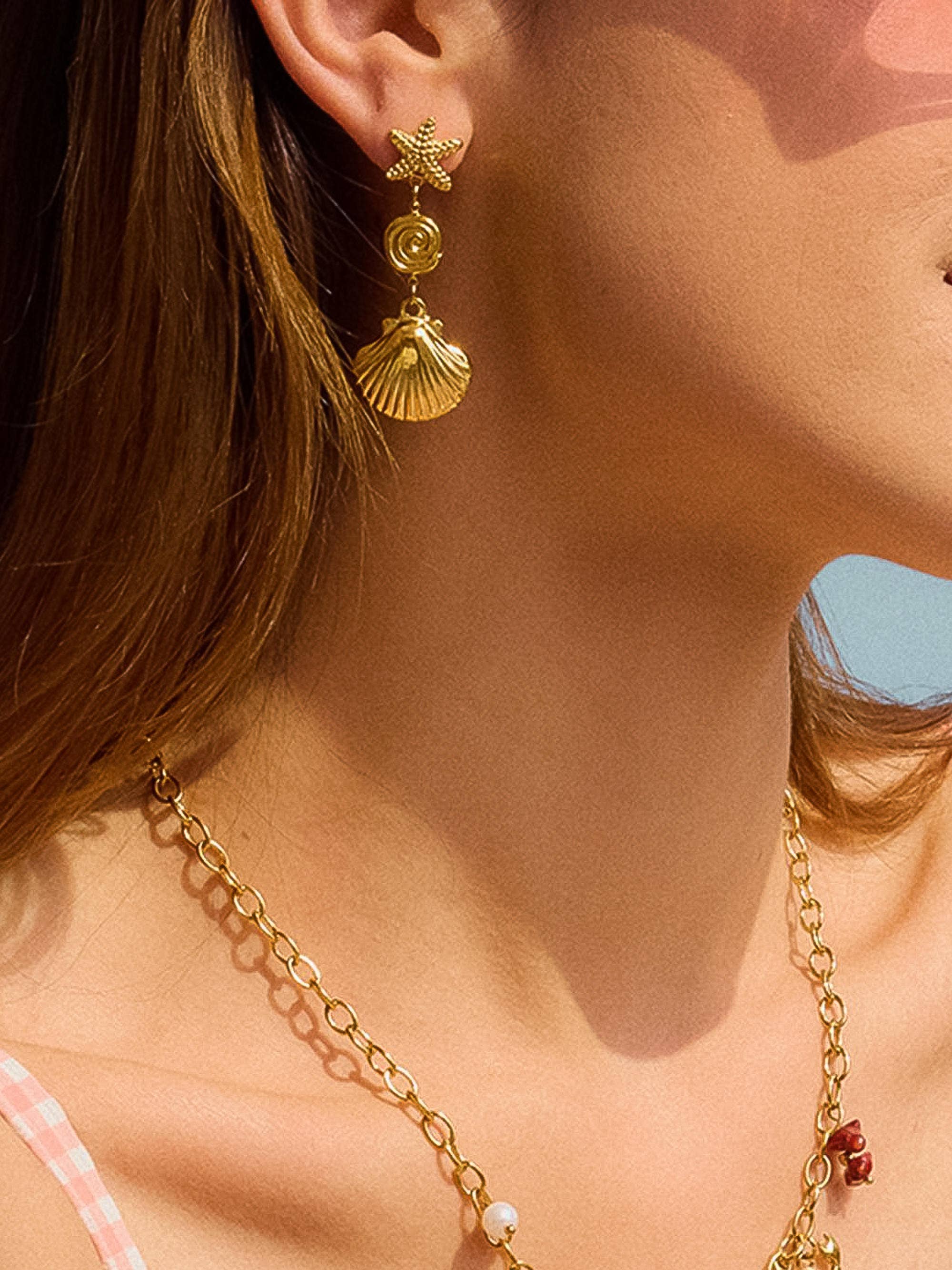 Flânerie by MAIQ - Vesta 18K Gold Non-Tarnish Summer Seashell Earring