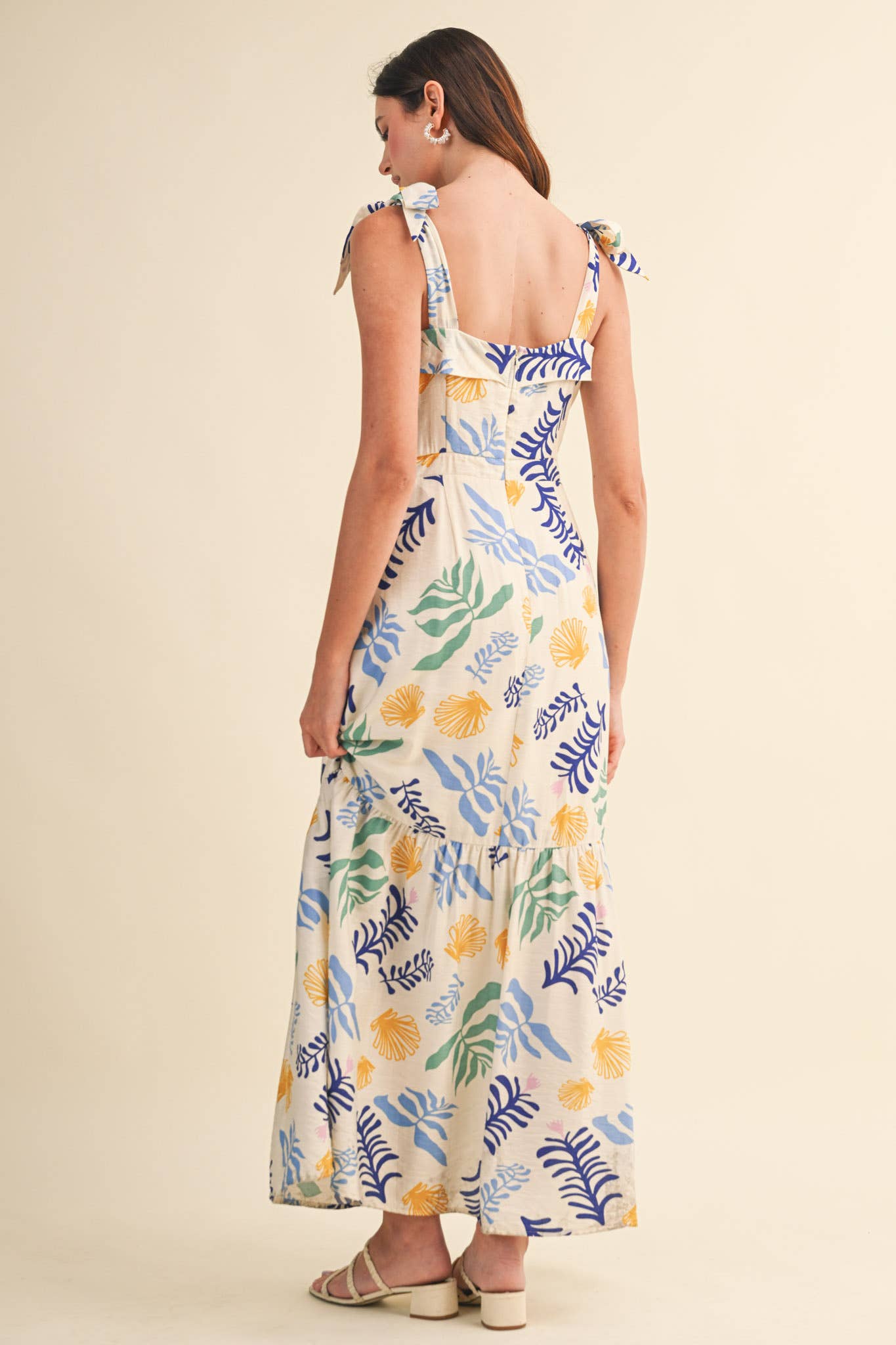 &MERCI - REEF PRINT LADDER TRIM MAXI DRESS MDR4905