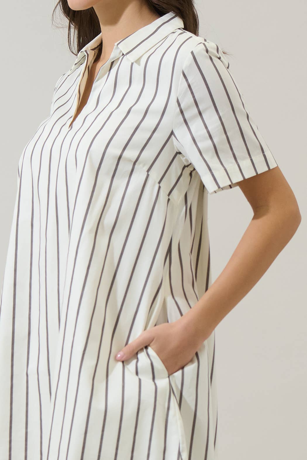 Sugarlips - Kamara Striped Ivina Collared Mini Dress