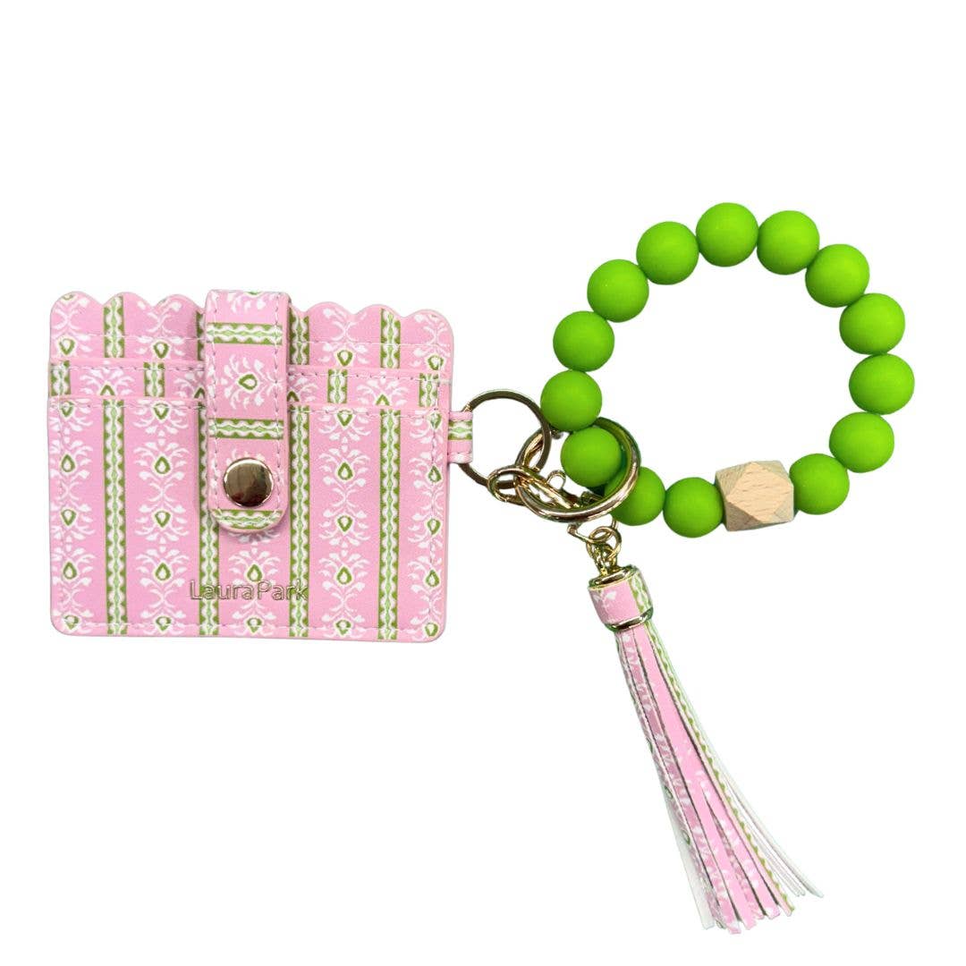 Laura Park Designs - Rosemary Stripe Pink Wristlet Wallet