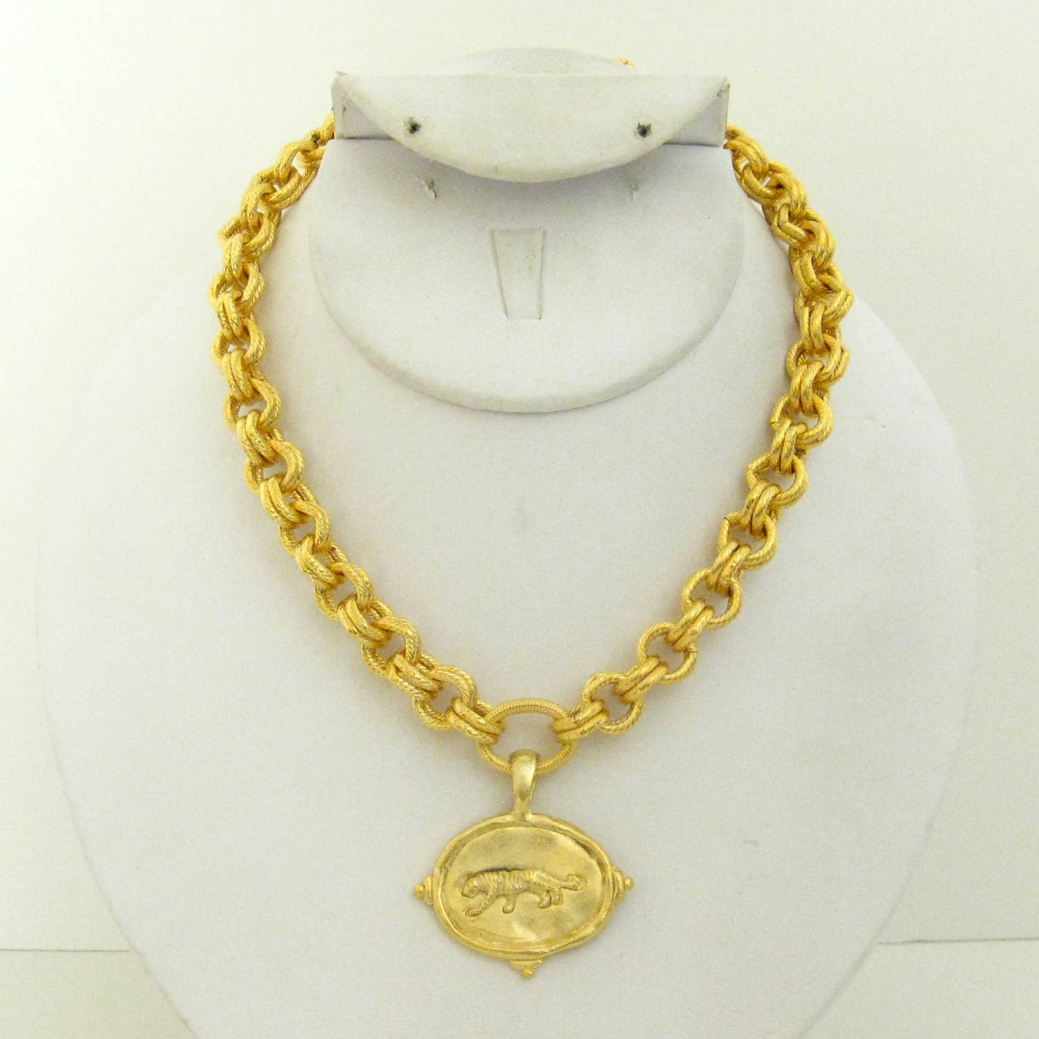 Susan Shaw - Gold Tiger Italian Intaglio Necklace