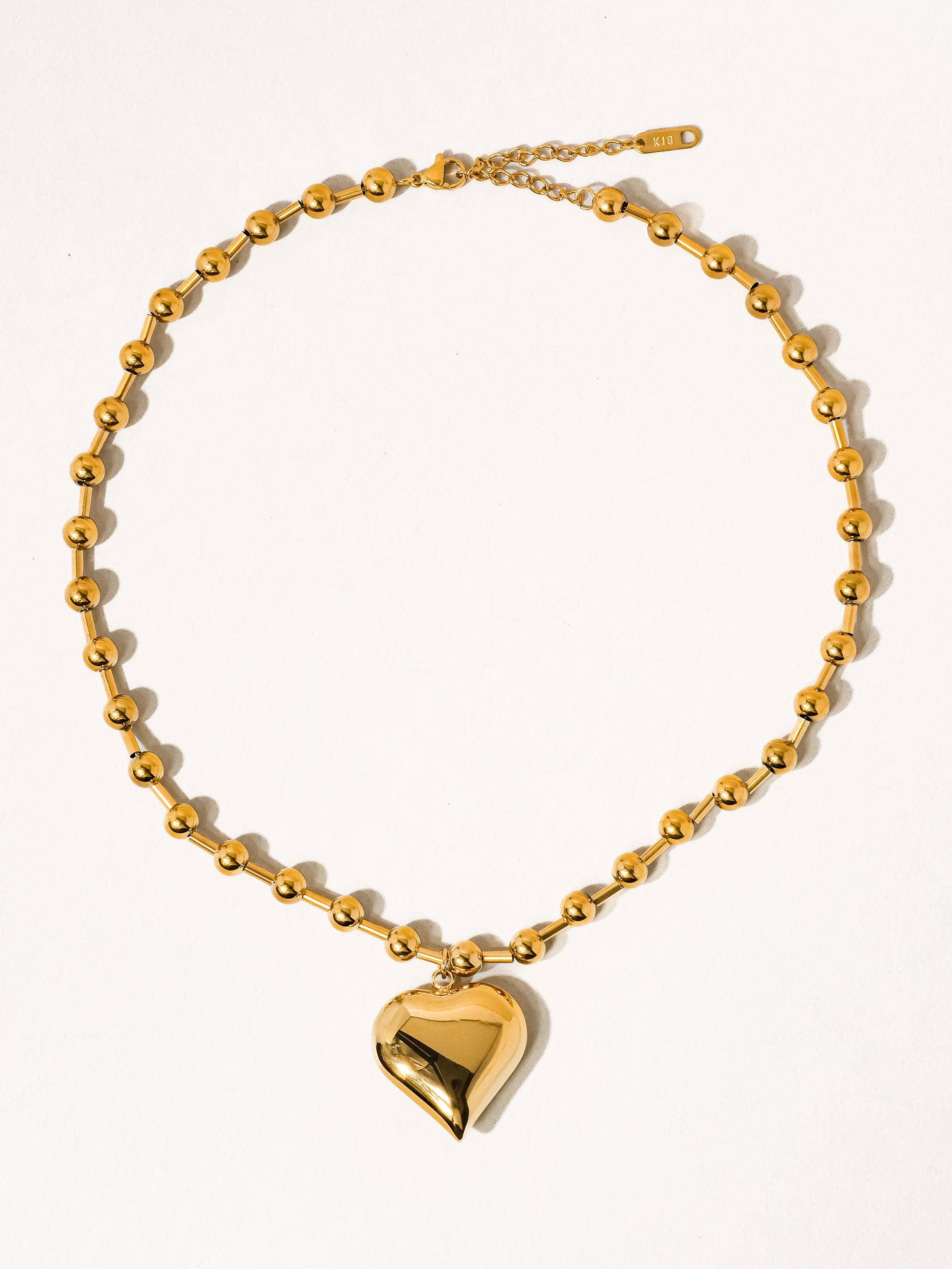 Paris Gold Non-Tarnish Large Heart Chain Necklace