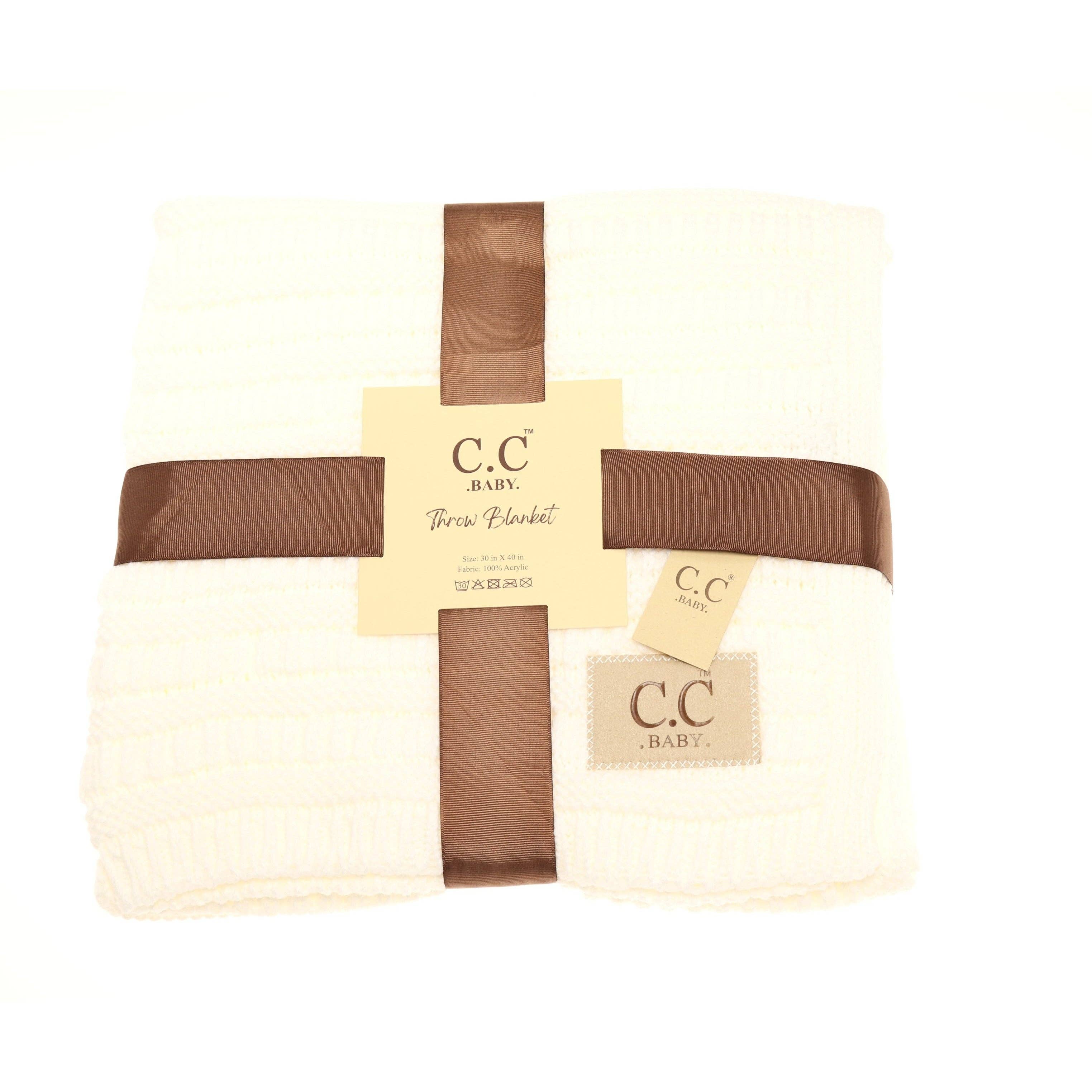 C.C Beanie - BABY C.C Solid Ribbed Knit Bedding Blanket