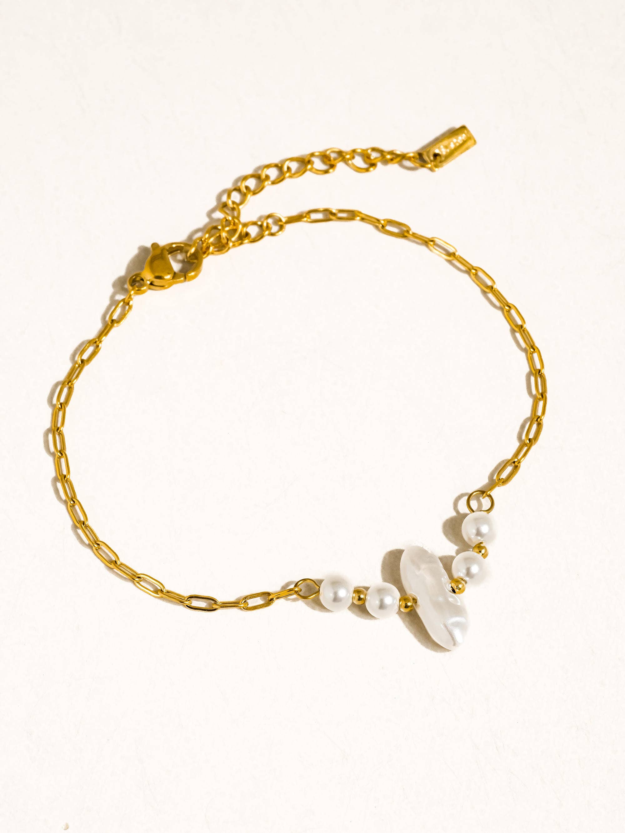 Flânerie by MAIQ - 18K Gold Non-Tarnish Pearl Chain Bracelet