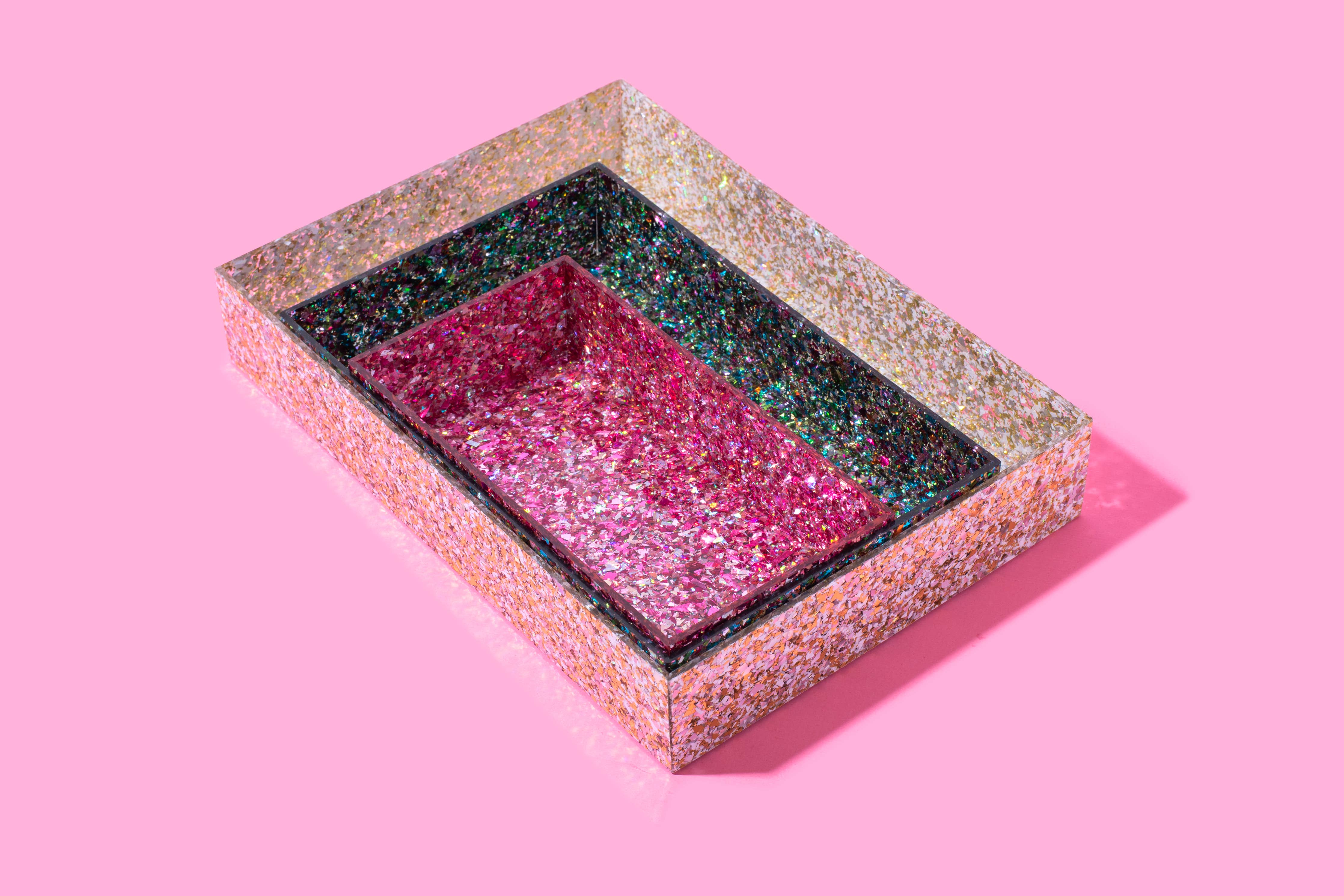 Acrylic Tray - Medium - Colorful Confetti