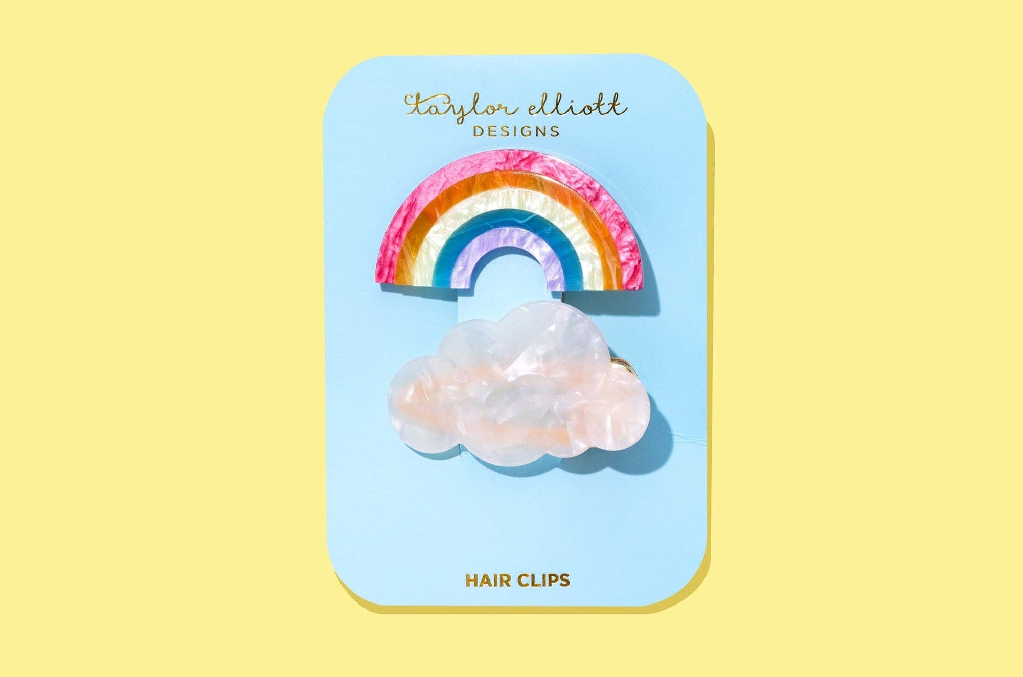 Claw Hair Clip Set- Rainbow + Cloud - 2 Pcs