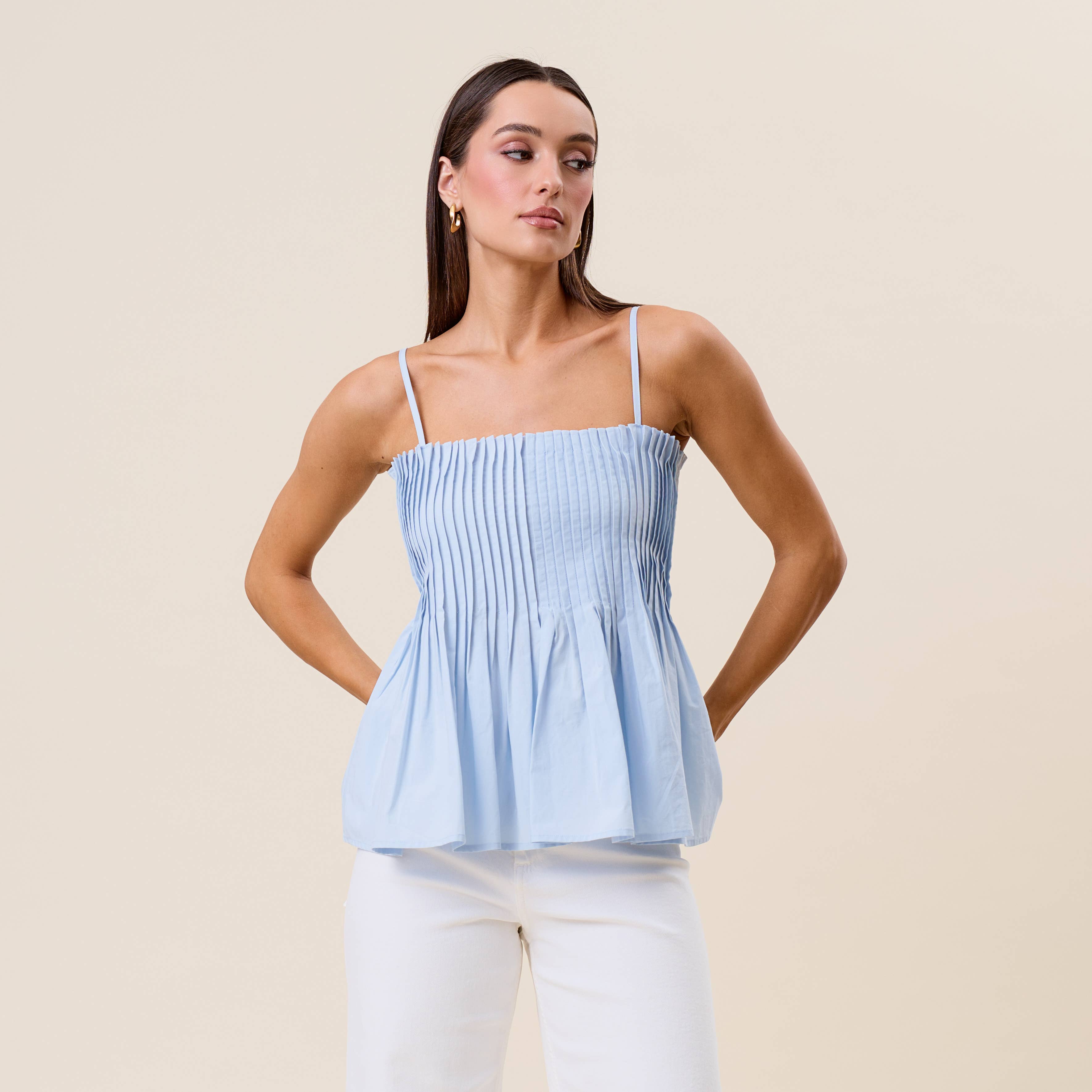 Able - AT3107 Pintuck cami top