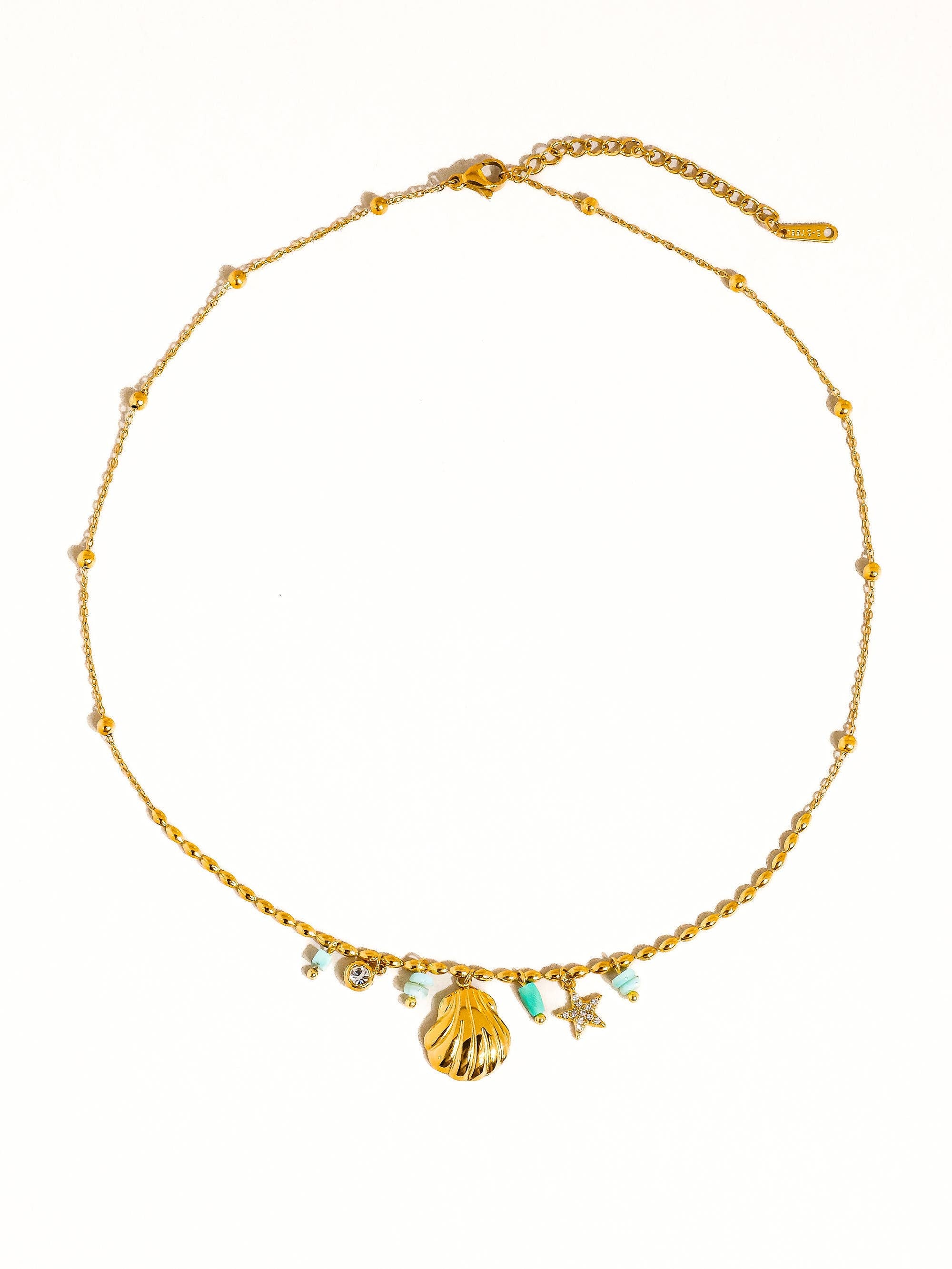 Flânerie by MAIQ - Sumner 18K Non-Tarnish Shell and Star Necklace