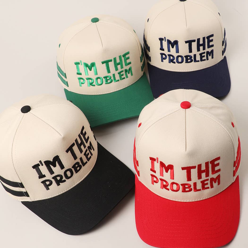 I'M THE PROBLEM Two-Tone Cotton Two Stripes Trucker Hat