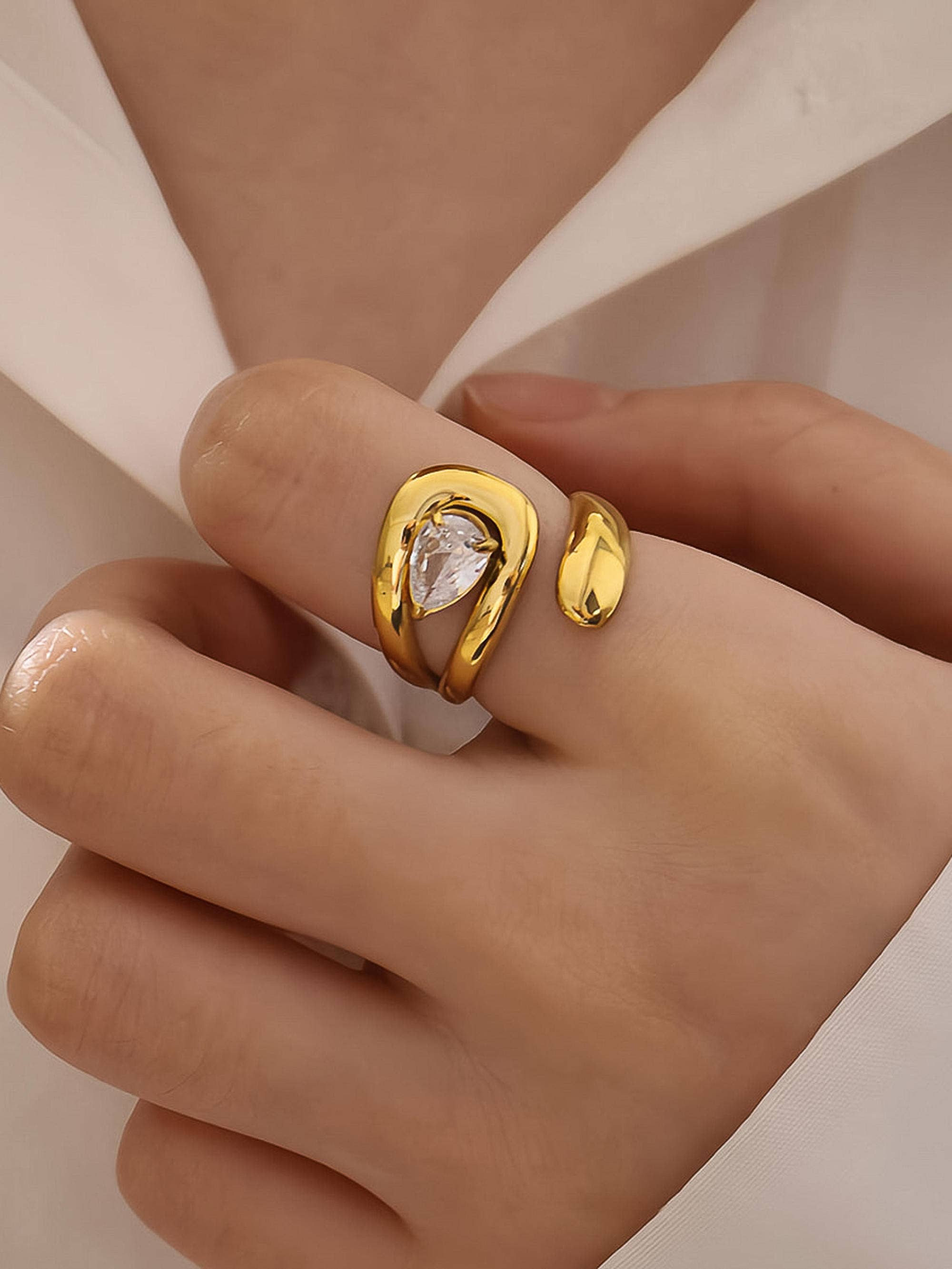Waterproof Wrap CZ Ring