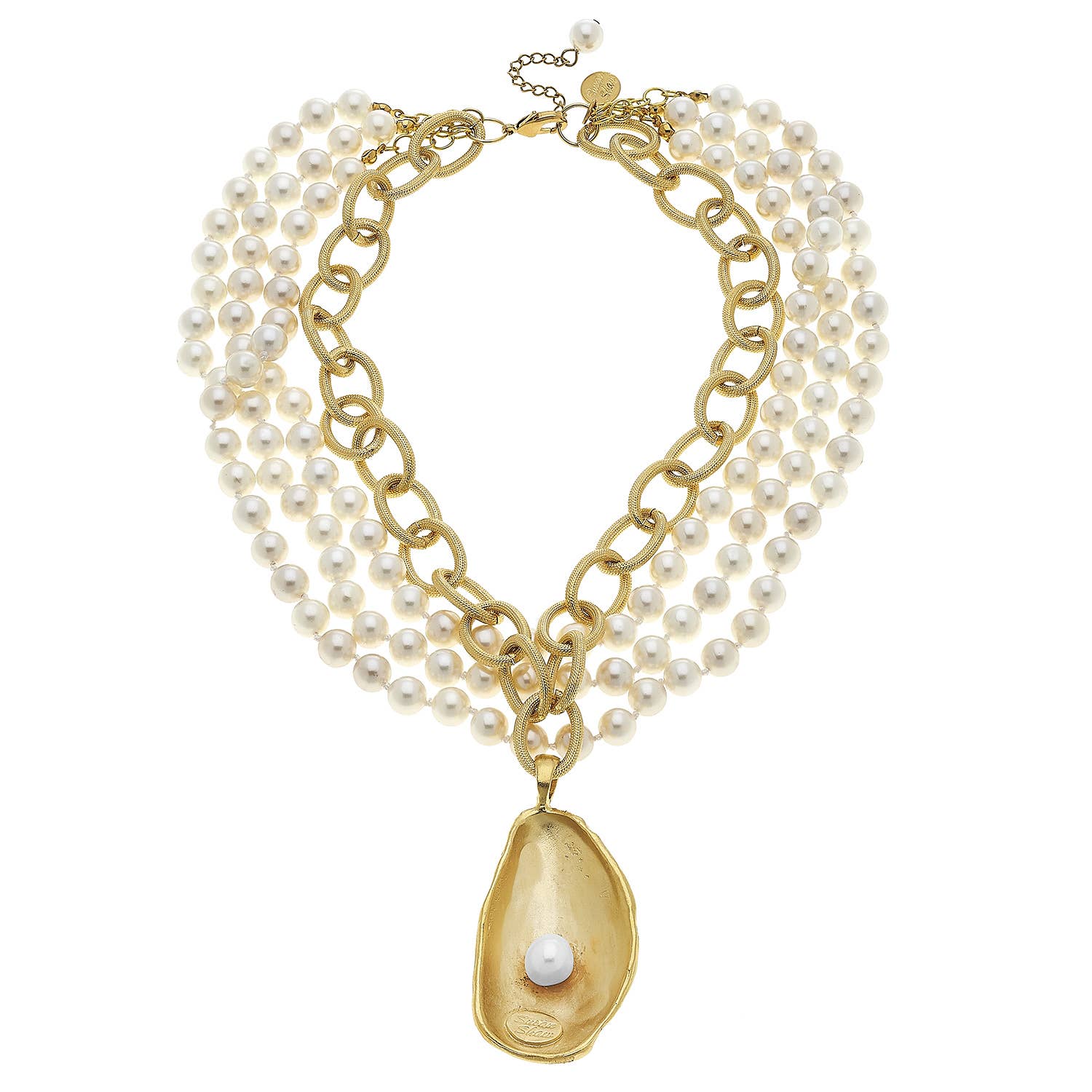 Susan Shaw - Handcast Gold Oyster with Handset Genuine Freshwater Pearl o