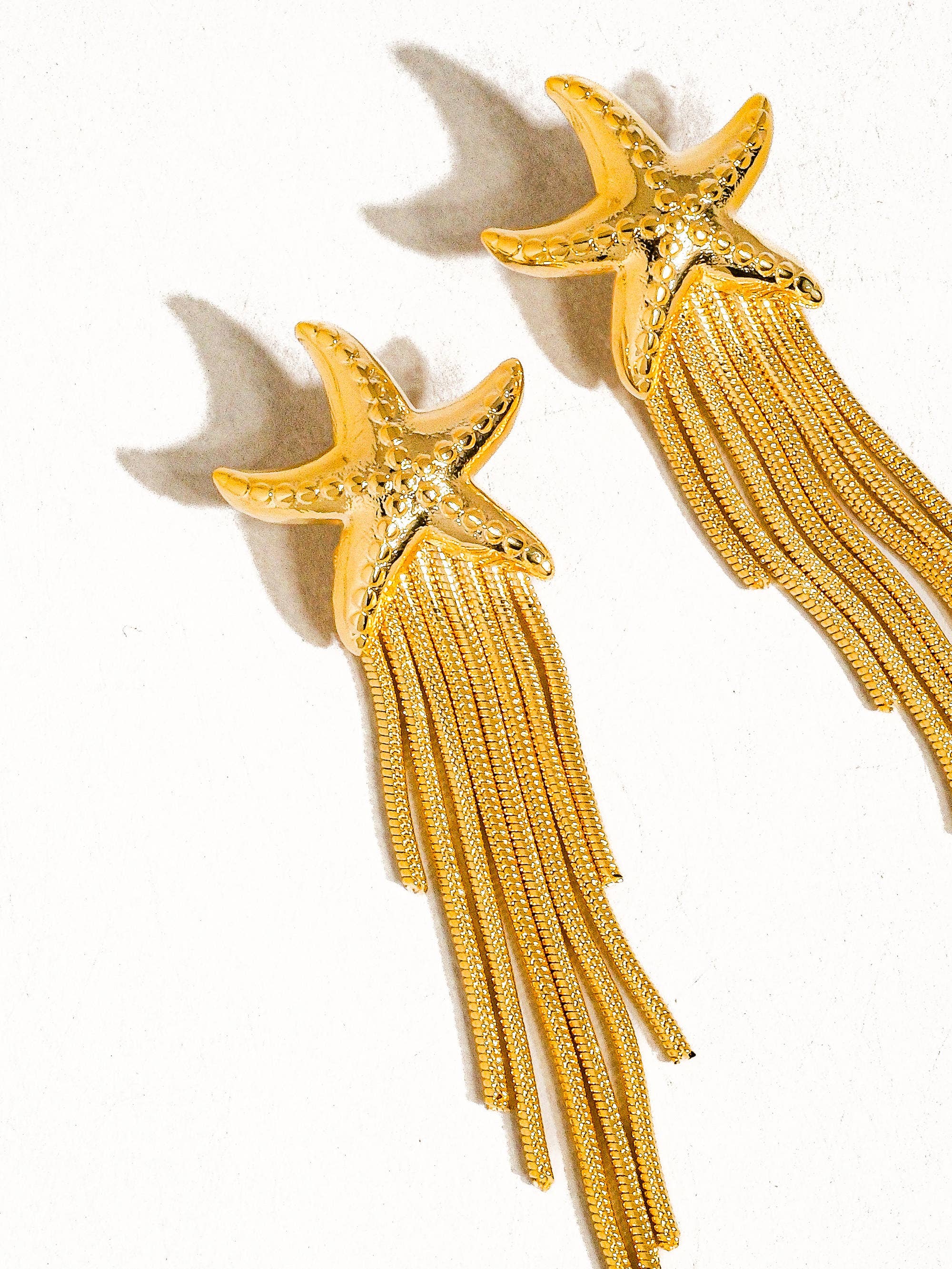 Flânerie by MAIQ - Malibu 18K Gold Non-Tarnish Star Tassel Earring