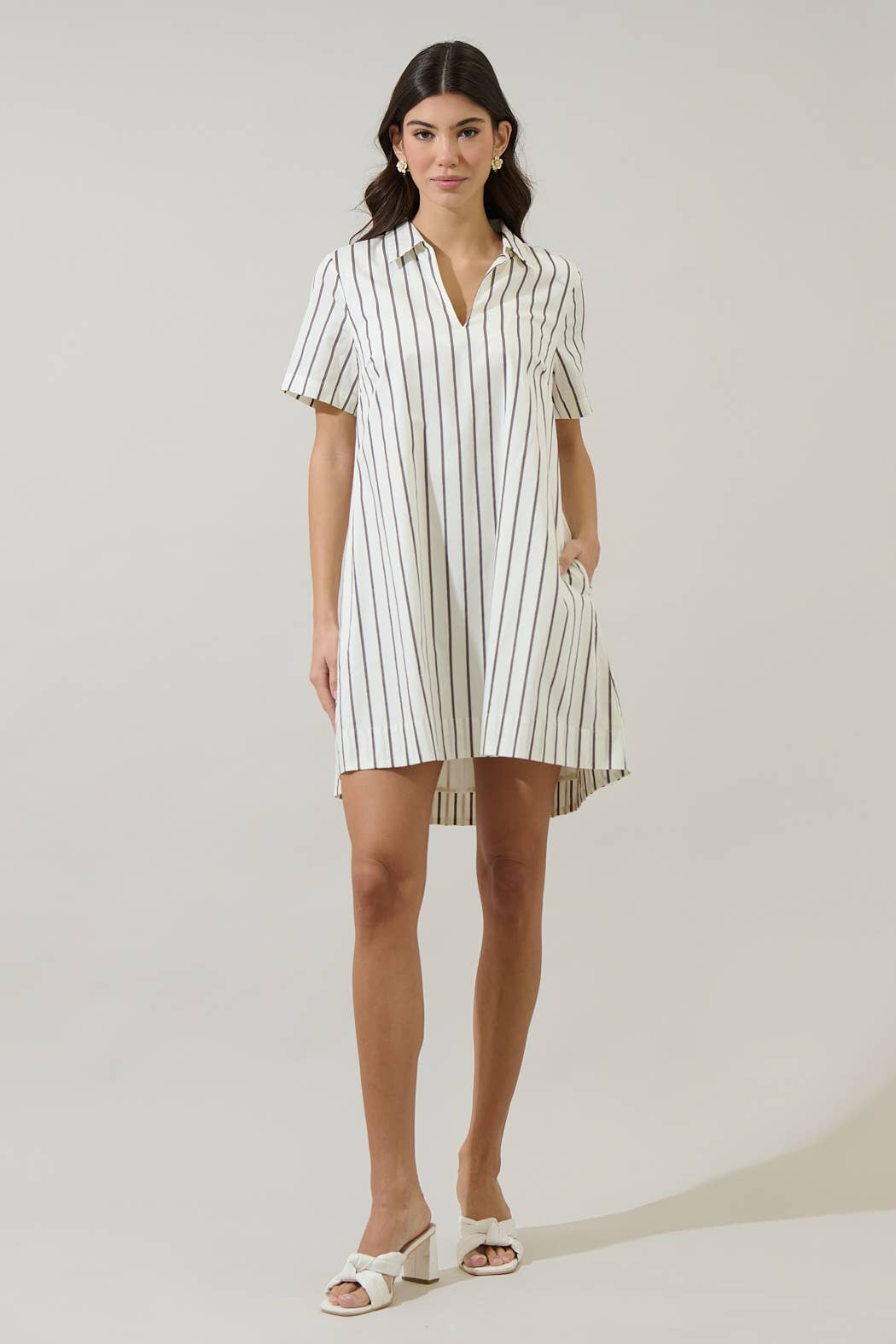 Sugarlips - Kamara Striped Ivina Collared Mini Dress