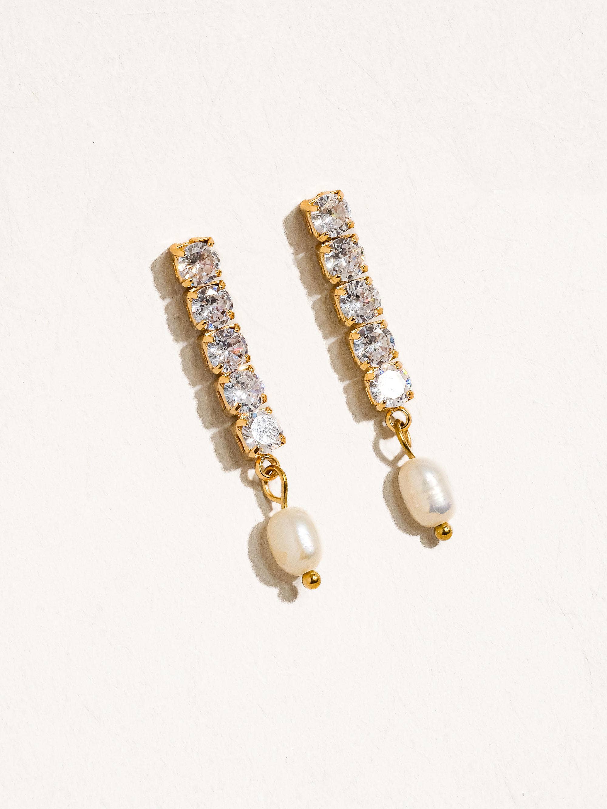 Flânerie by MAIQ - Anton 18K Gold Non-Tarnish CZ Pearl Drop Earring