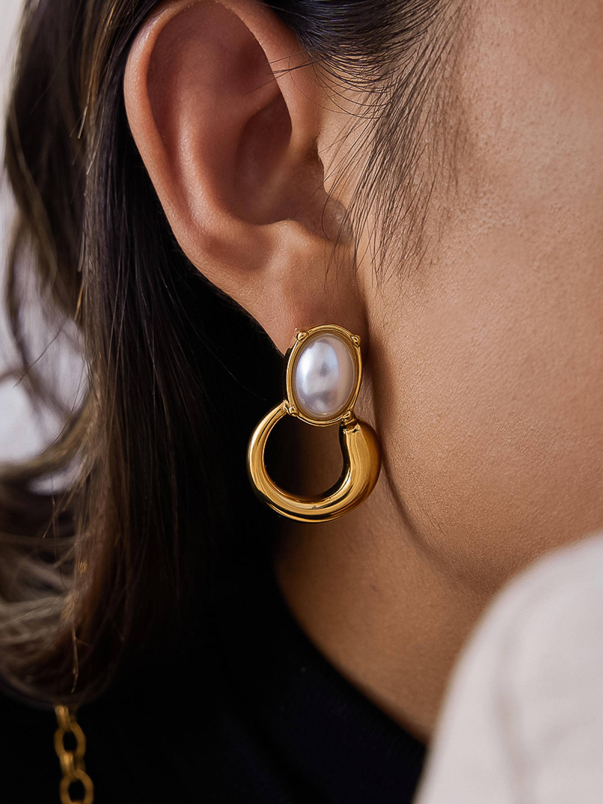 Flânerie by MAIQ - Anémone 18K Gold Non-Tarnish Pearl Drop Earrings