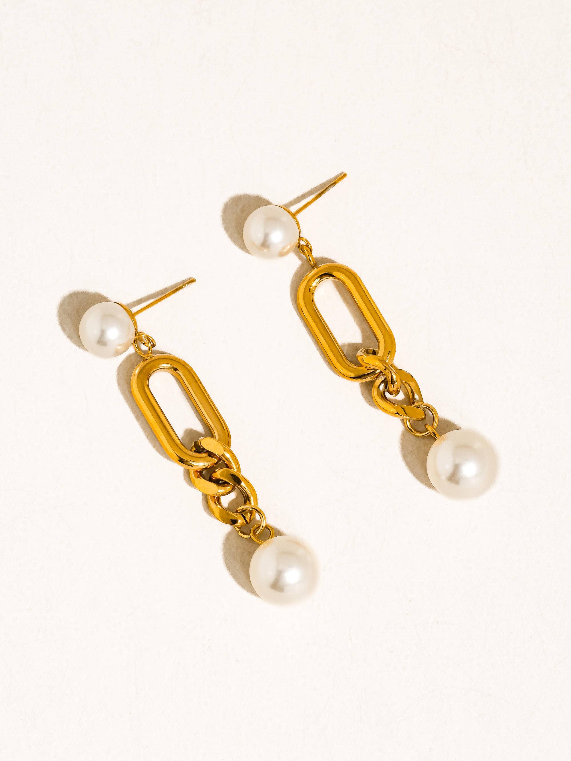Flânerie by MAIQ - Lyrisme 18K Gold Non-Tarnish Pearl Drop Chain Earrings
