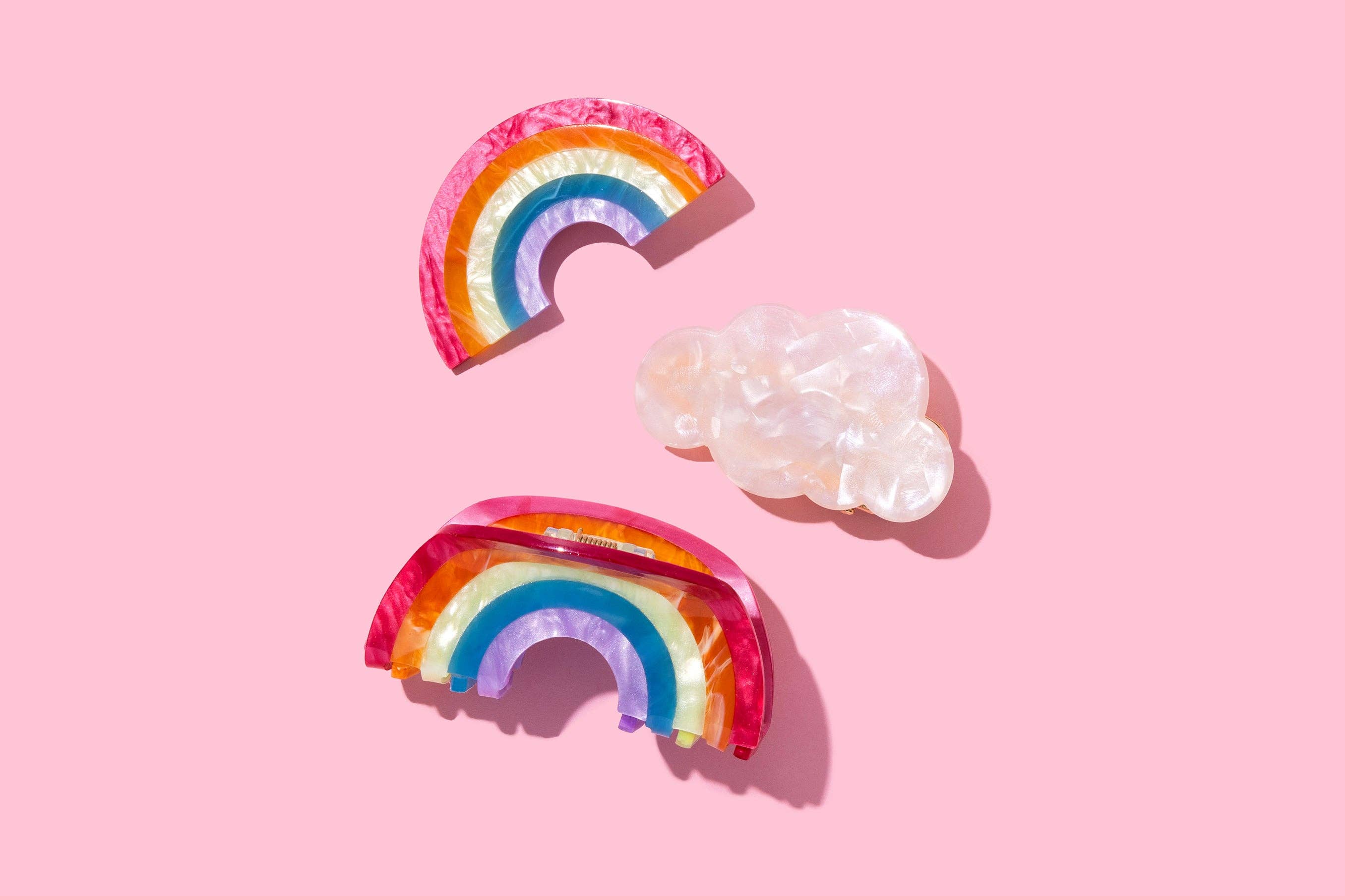 Claw Hair Clip Set- Rainbow + Cloud - 2 Pcs