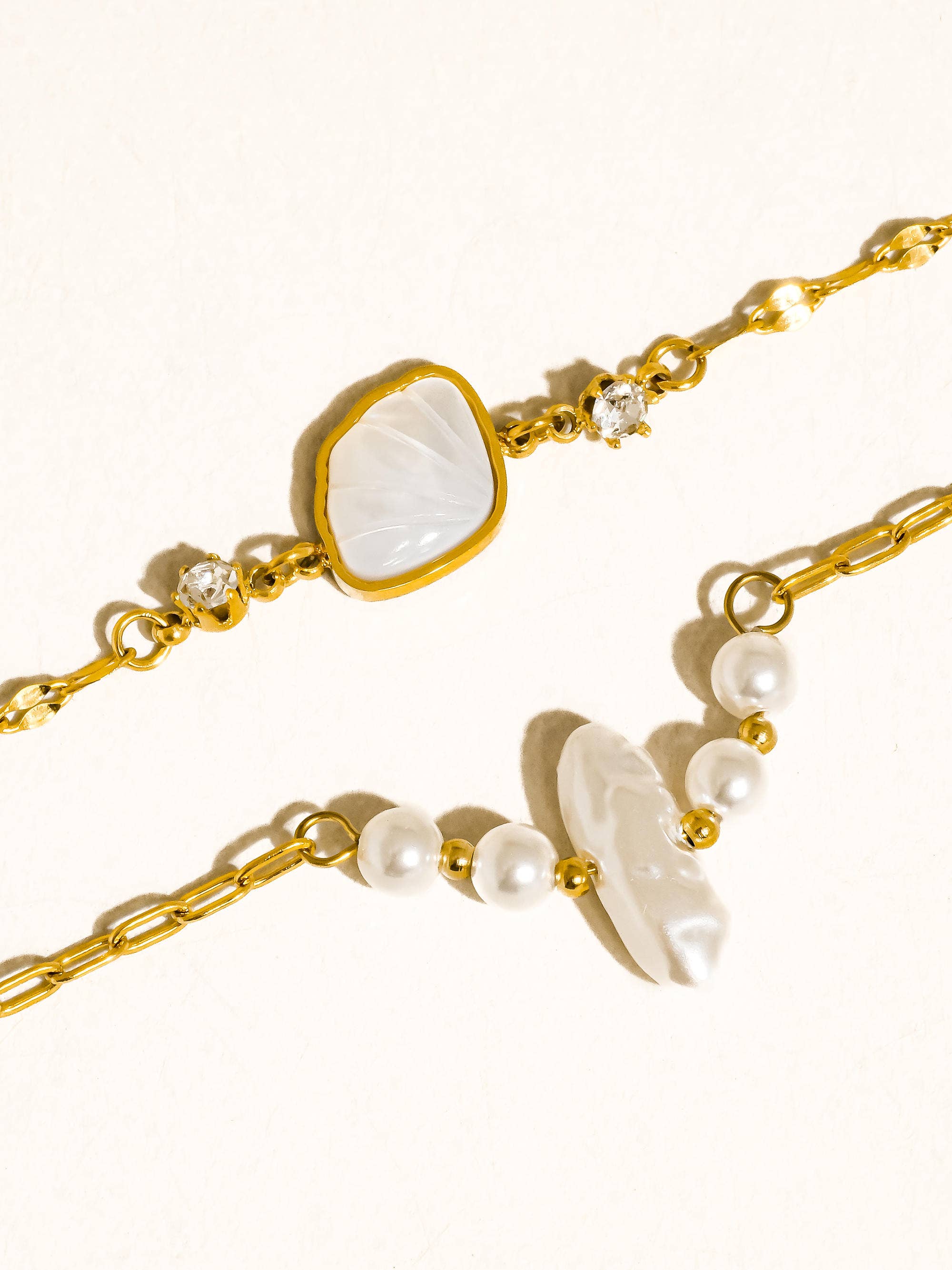 Flânerie by MAIQ - 18K Gold Non-Tarnish Pearl Chain Bracelet