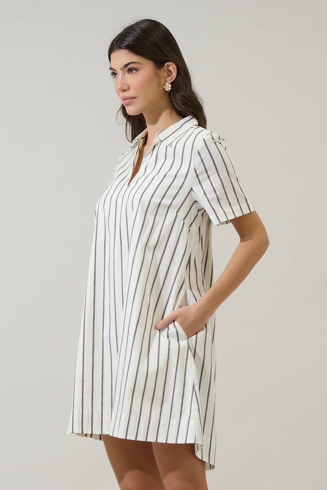 Sugarlips - Kamara Striped Ivina Collared Mini Dress