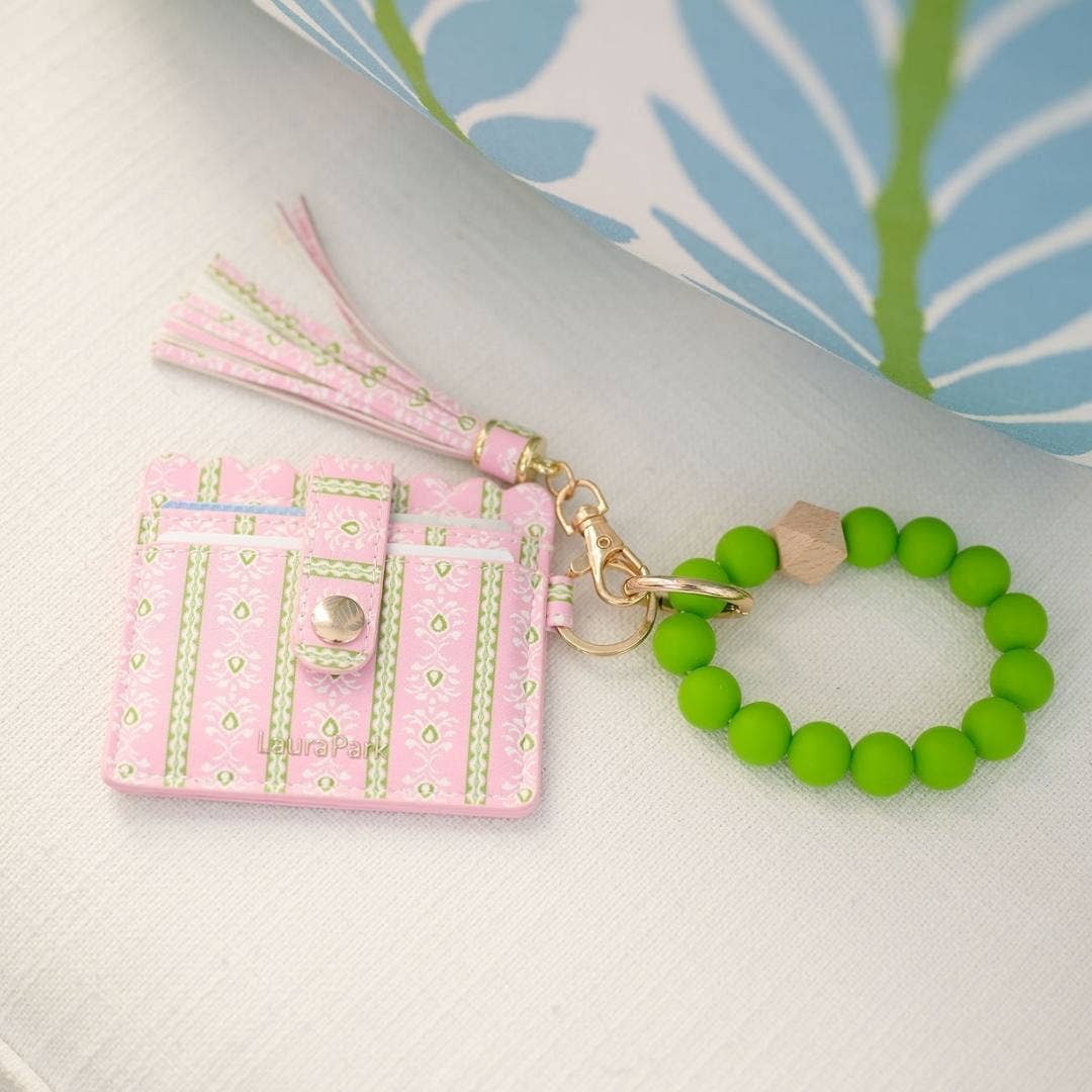 Laura Park Designs - Rosemary Stripe Pink Wristlet Wallet