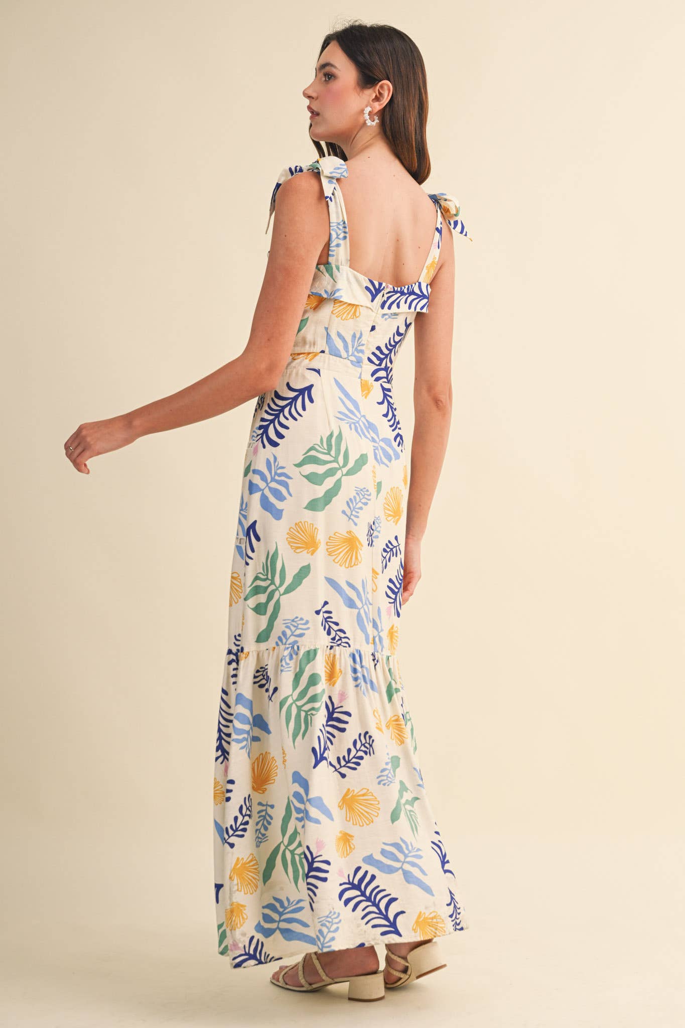 &MERCI - REEF PRINT LADDER TRIM MAXI DRESS MDR4905