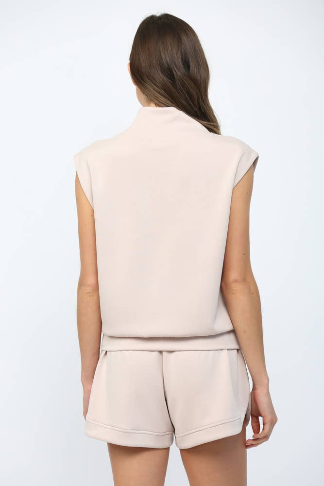 FATE - MODAL BLEND SLVL ZIP-UP TOP FT25624