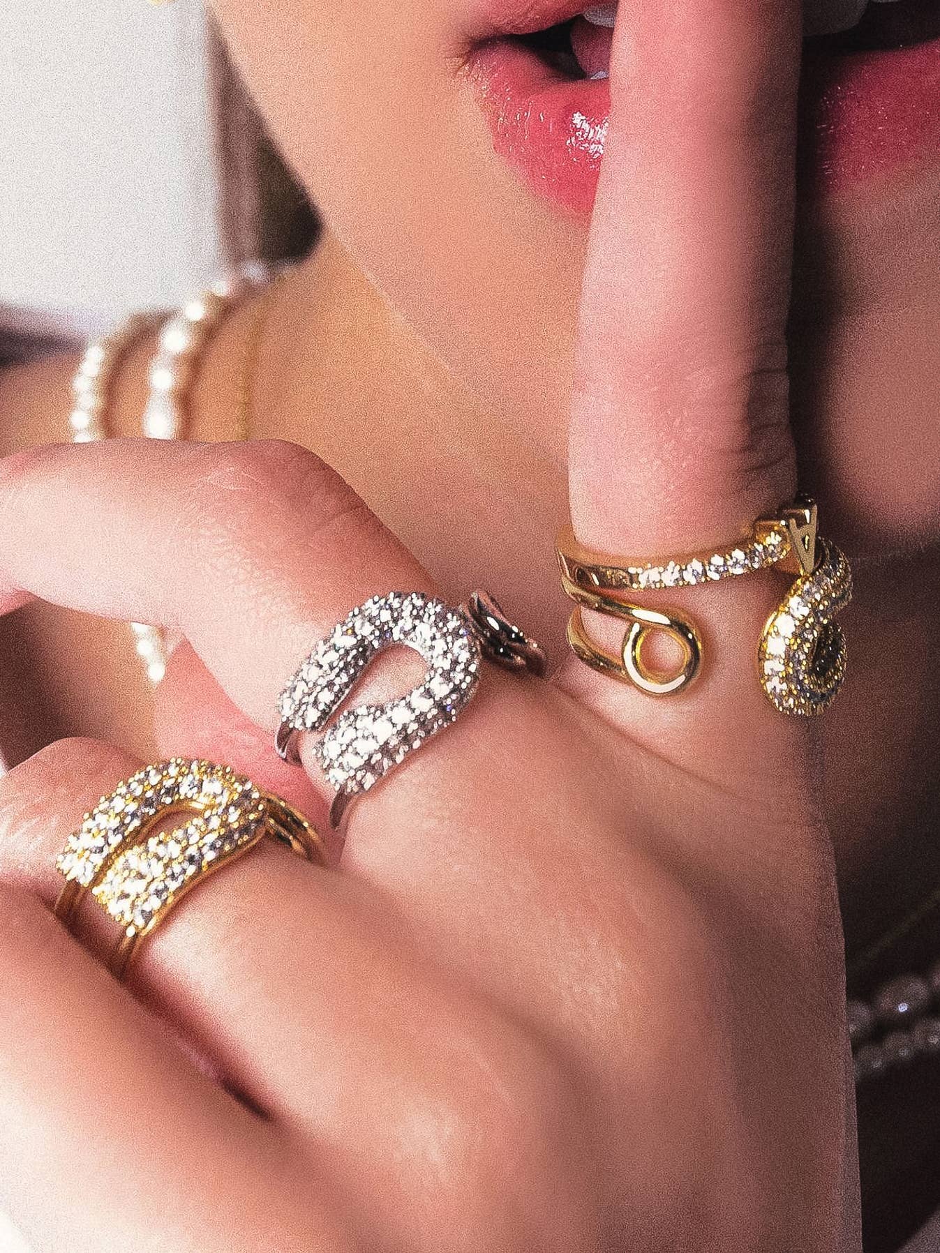 Flânerie by MAIQ - Dante 18K Gold Non-Tarnish Rhinstone Glam Ring