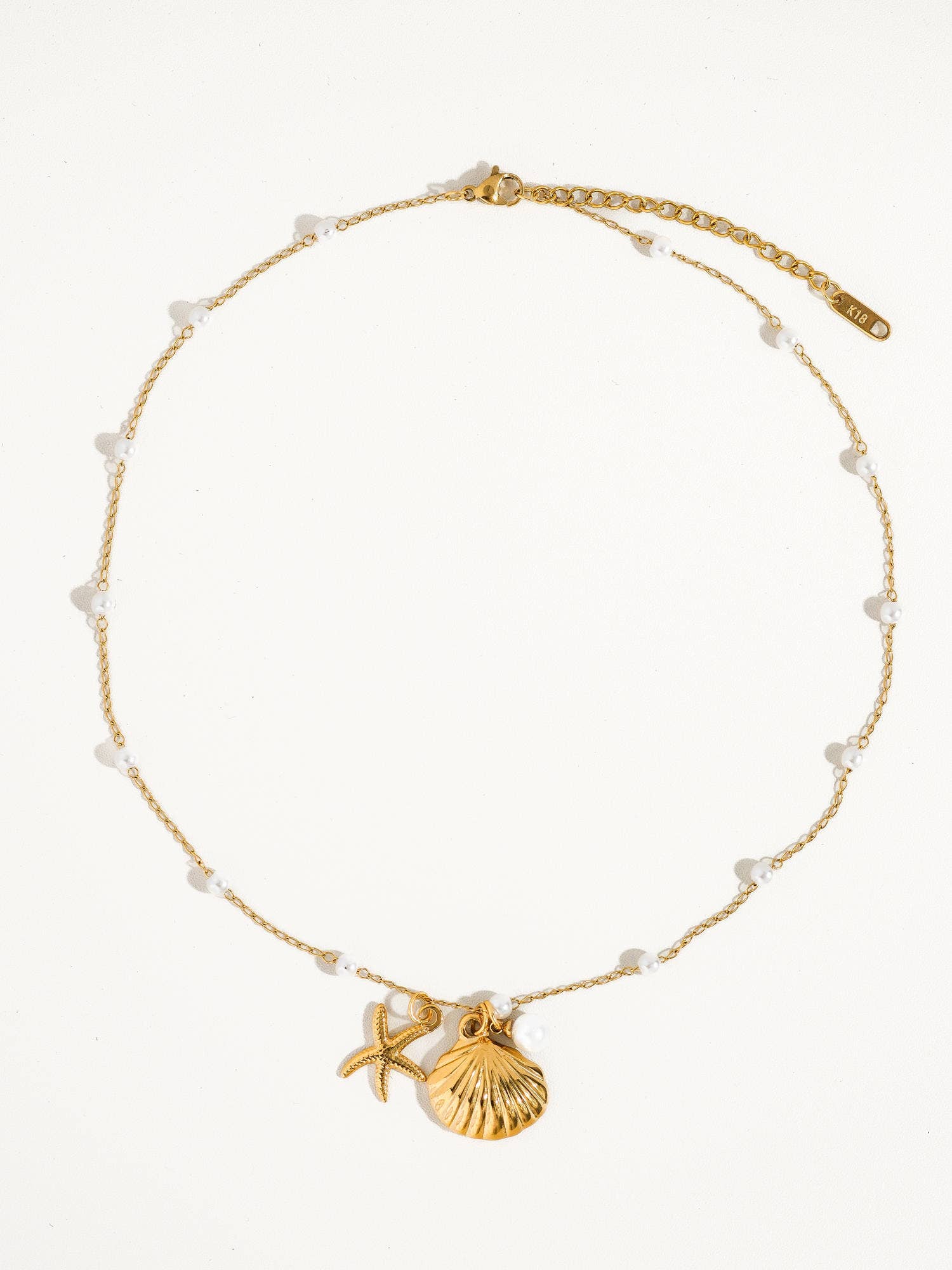 Flânerie by MAIQ - Capella 18K Gold Seashell & Sea Star Pearl Necklace