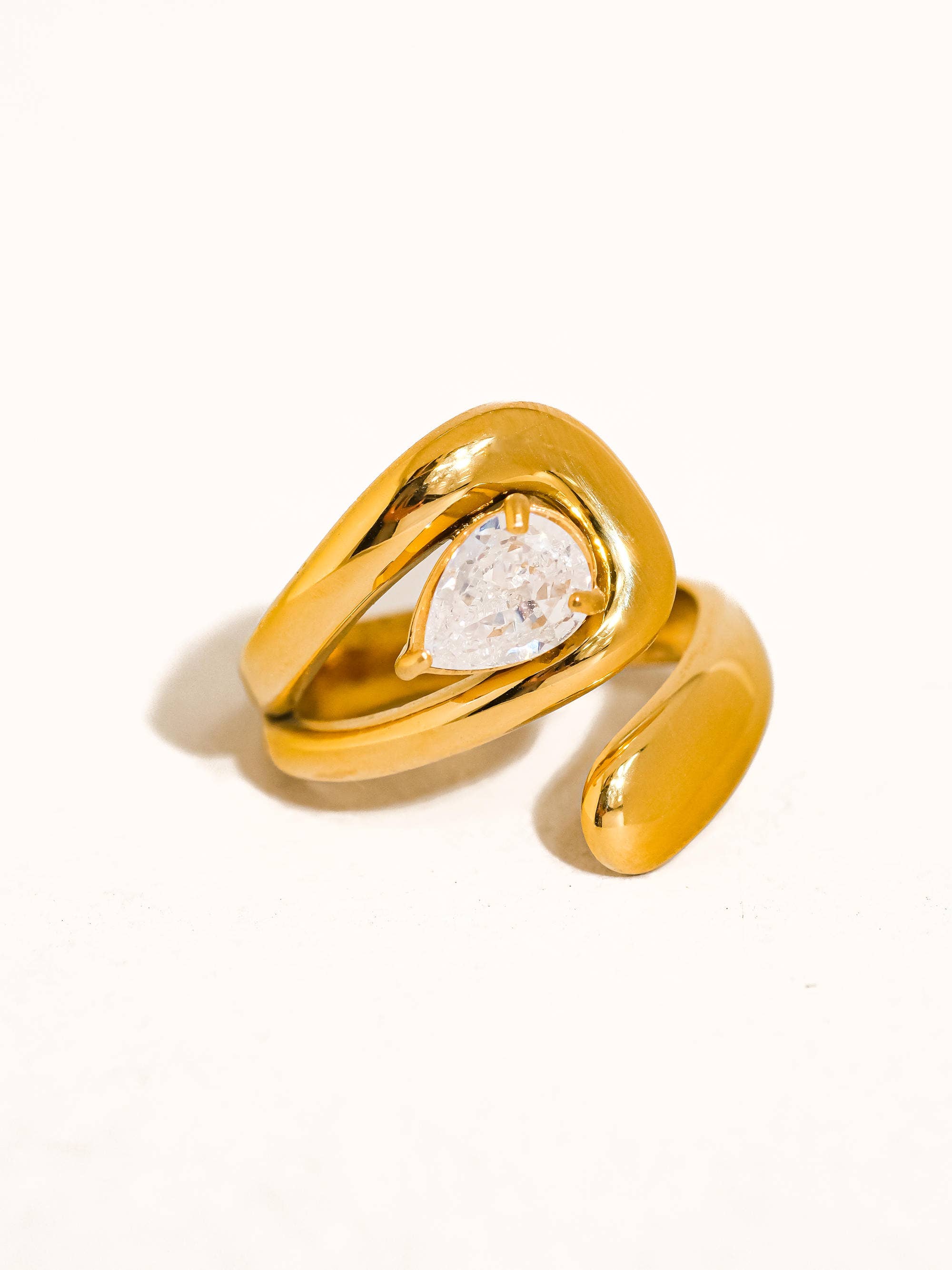 Waterproof Wrap CZ Ring