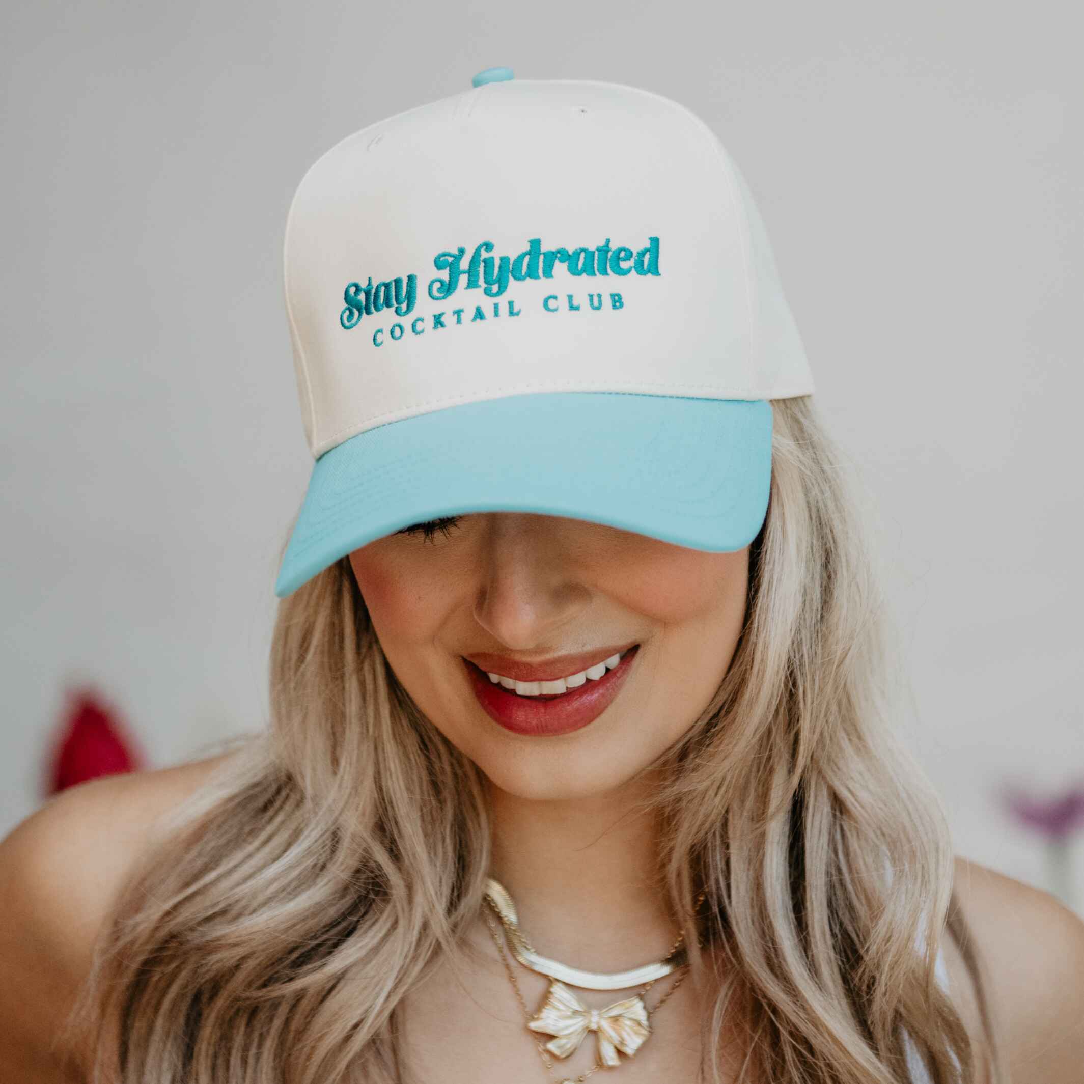 Stay Hydrated Cocktail Club Two-Toned Vintage Hat