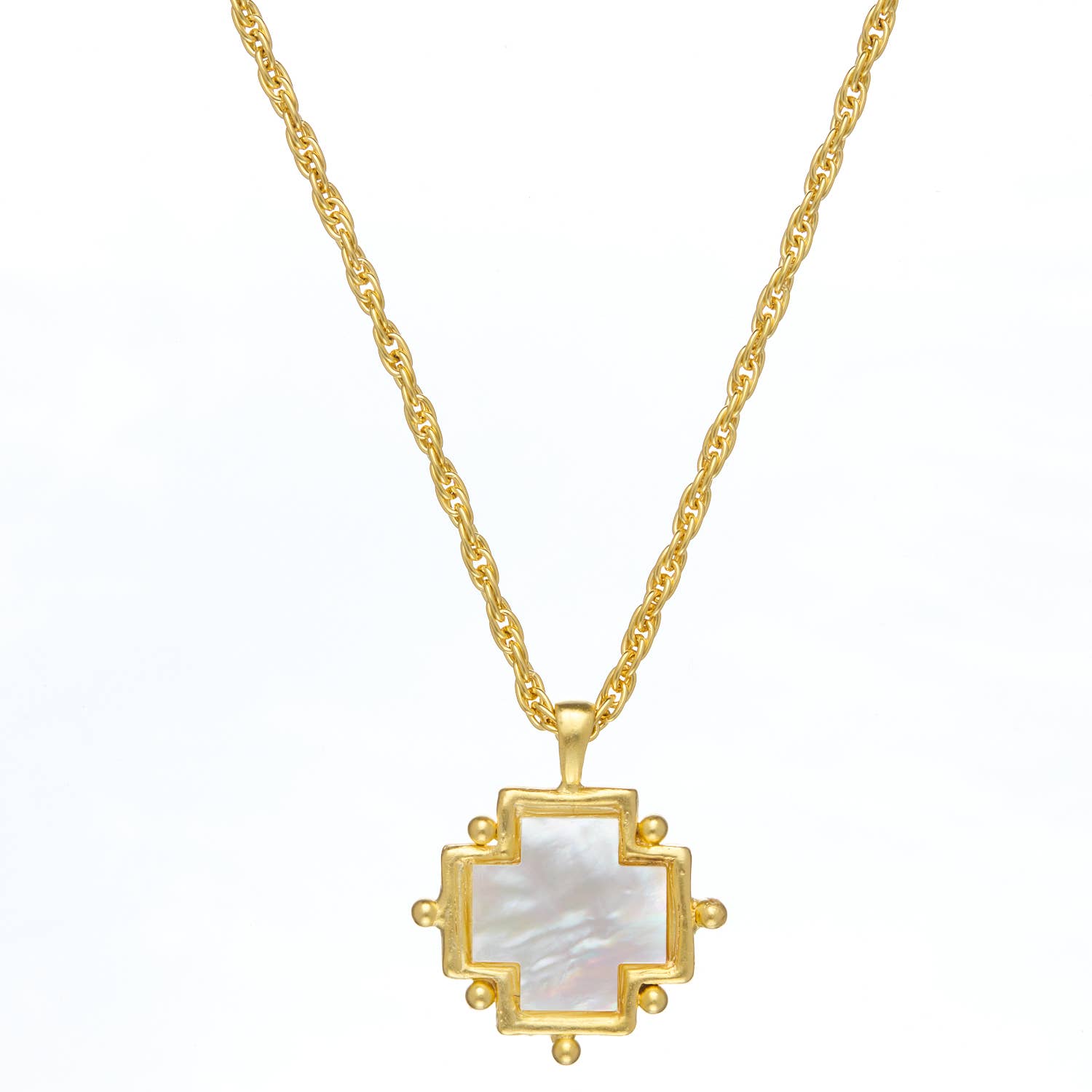 Susan Shaw - Mother of Pearl Cross Necklace