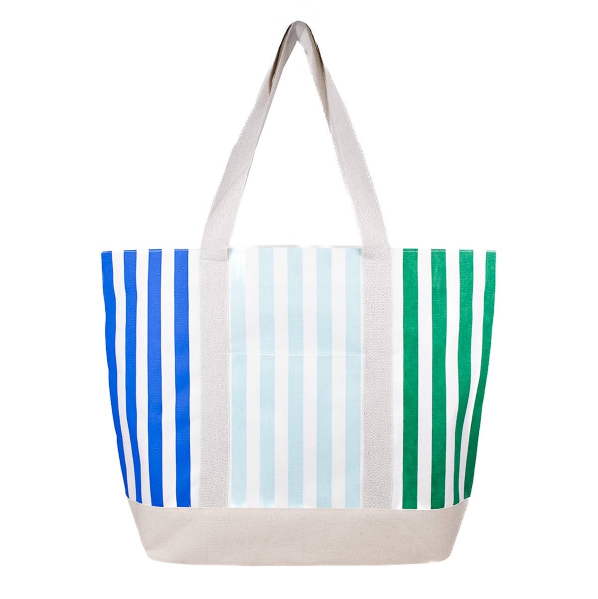 The Royal Standard - Megan Tote   White/Blue/Emerald   22.5x16.5x6