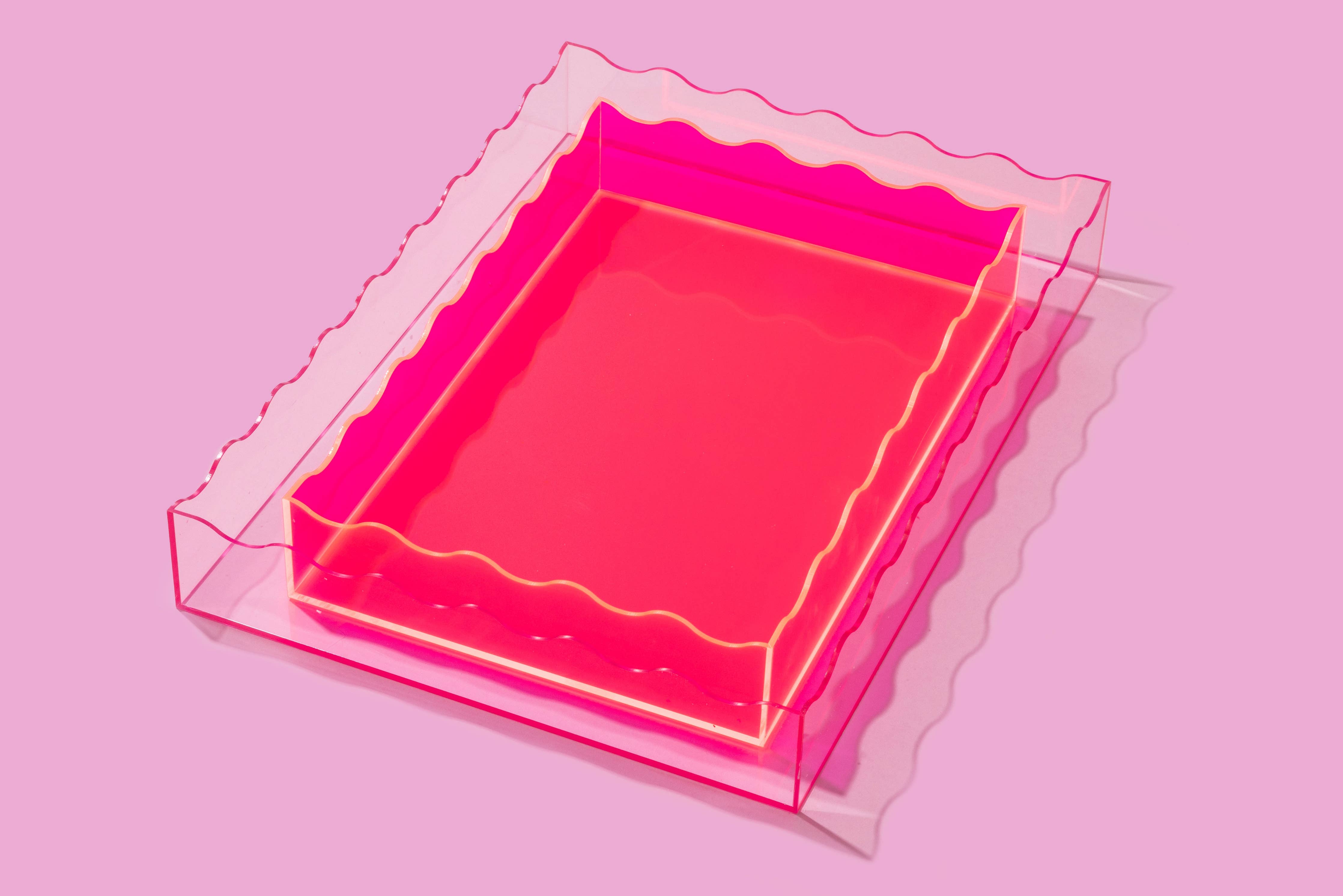 Wavy Acrylic Tray - Rectangle - Large