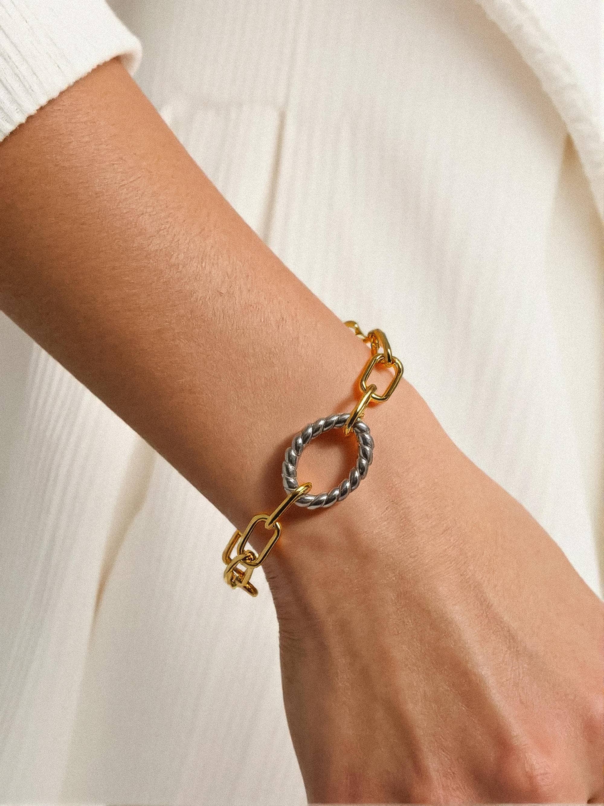 HenrietteTwo Tone Bold Chain Bracelet