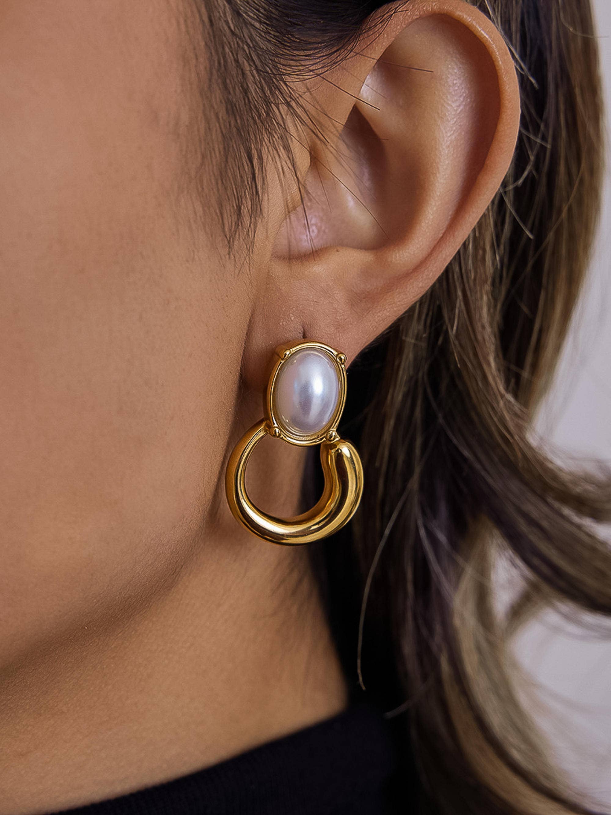 Flânerie by MAIQ - Anémone 18K Gold Non-Tarnish Pearl Drop Earrings