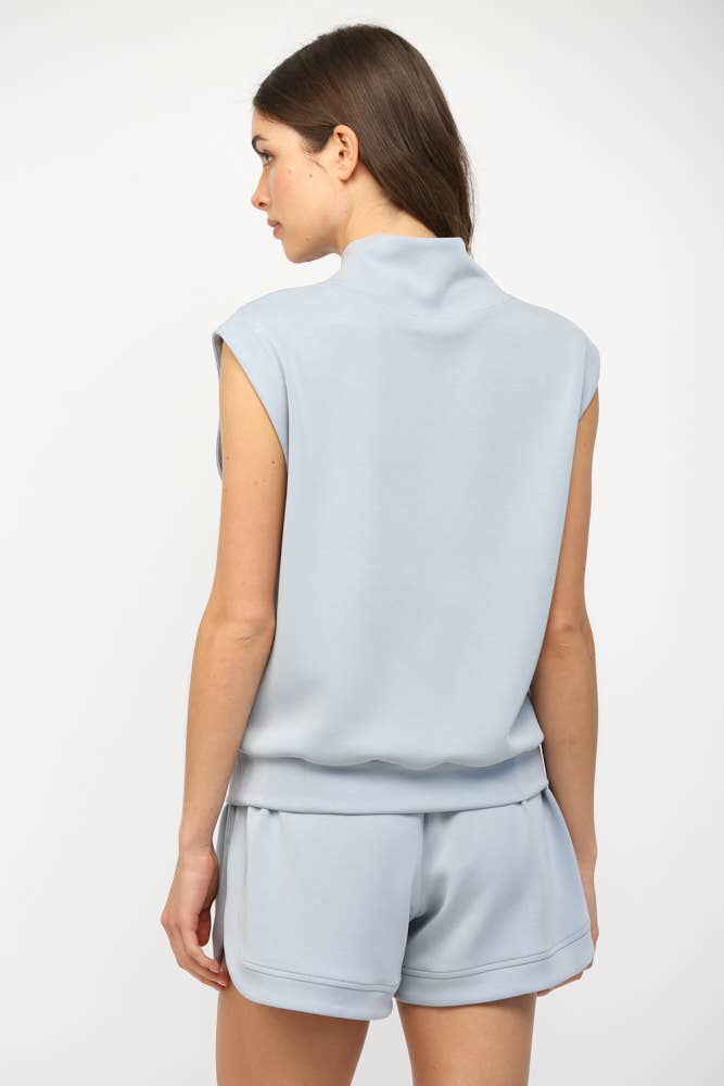 FATE - MODAL BLEND SLVL ZIP-UP TOP FT25624